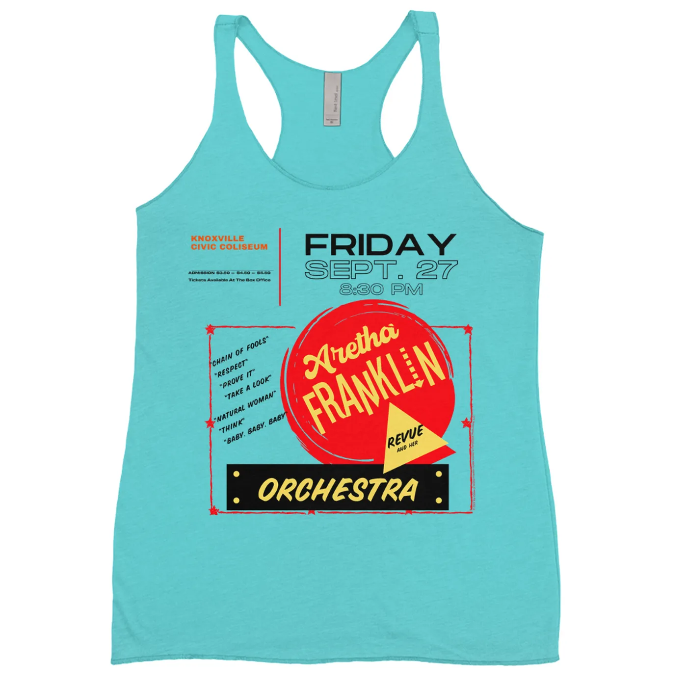 Aretha Franklin Ladies' Tank Top | Knoxville Revue And Orchestra Aretha Franklin Shirt