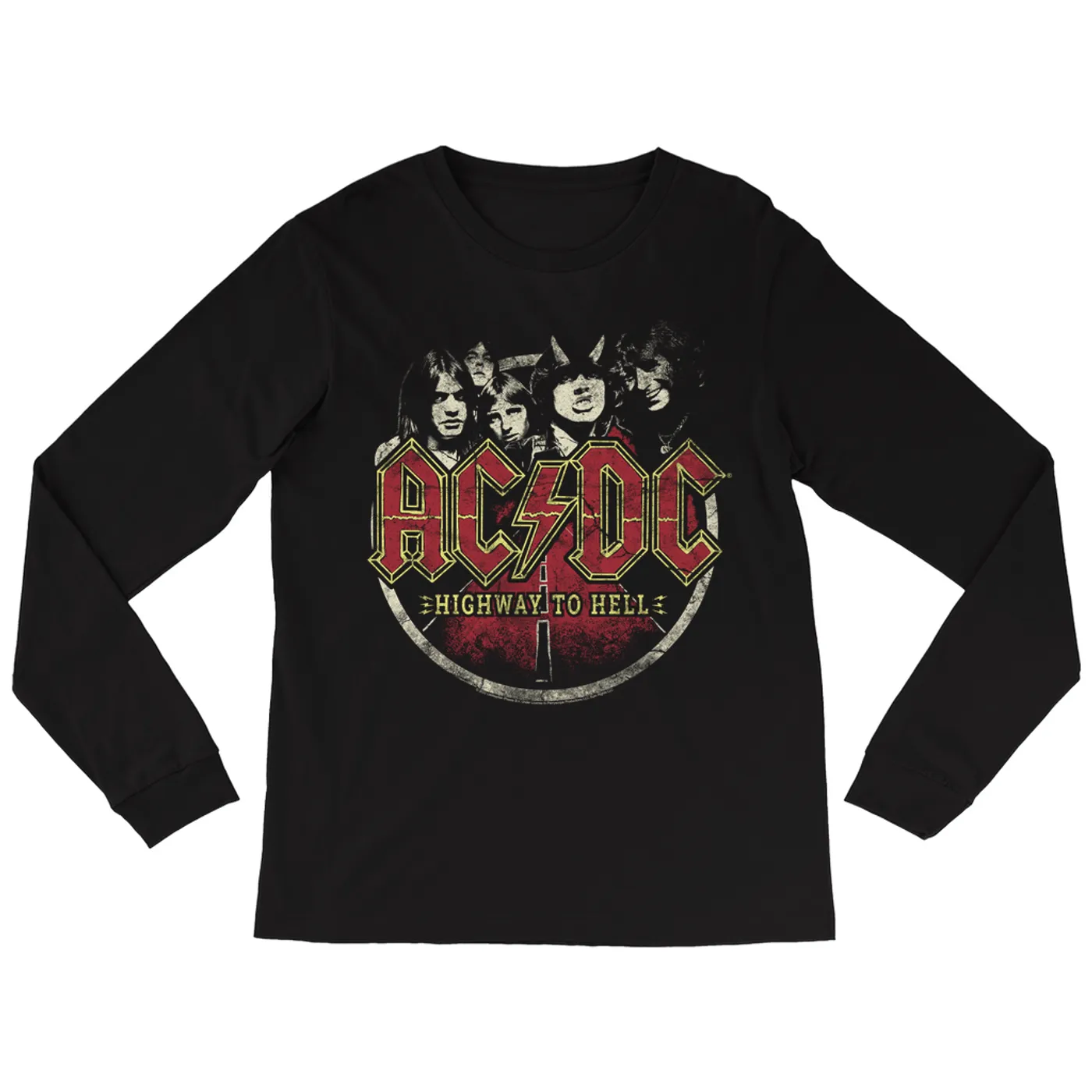 AC/DC Long Sleeve Shirt | Highway to Hell On The Road Distressed ACDC Shirt