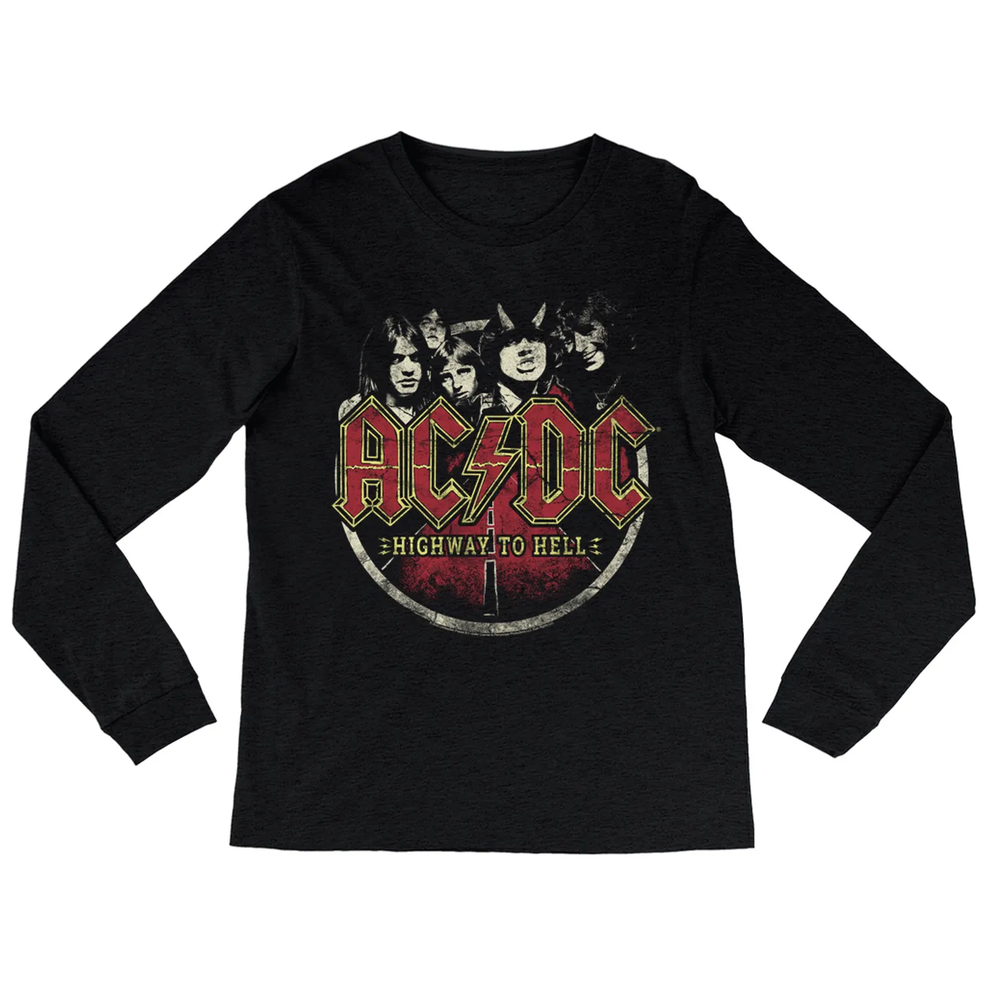 AC/DC Long Sleeve Shirt | Highway to Hell On The Road Distressed ACDC Shirt