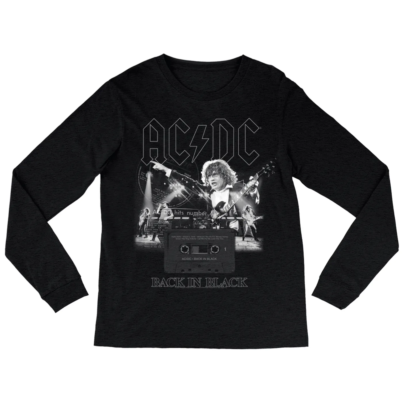 AC/DC Long Sleeve Shirt | Back In Black Concert Collage ACDC Shirt
