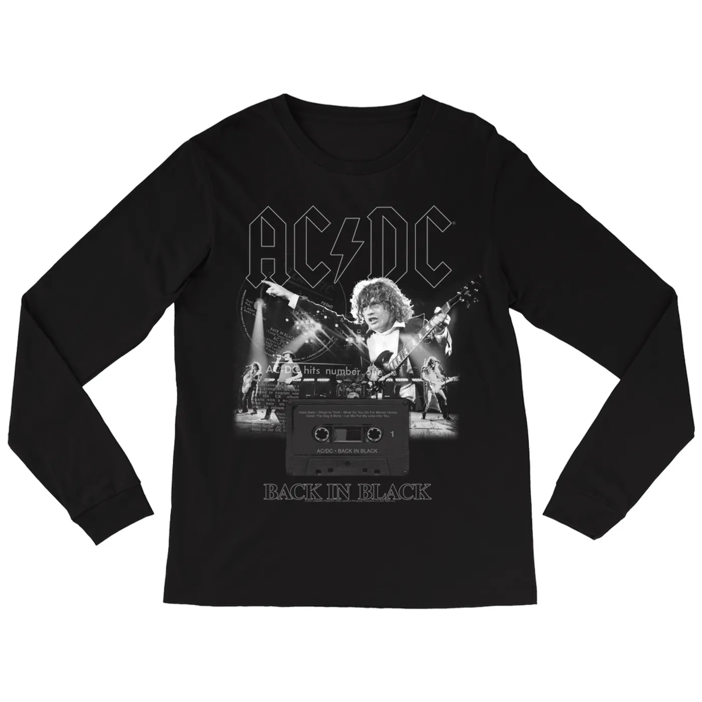 AC/DC Long Sleeve Shirt | Back In Black Concert Collage ACDC Shirt