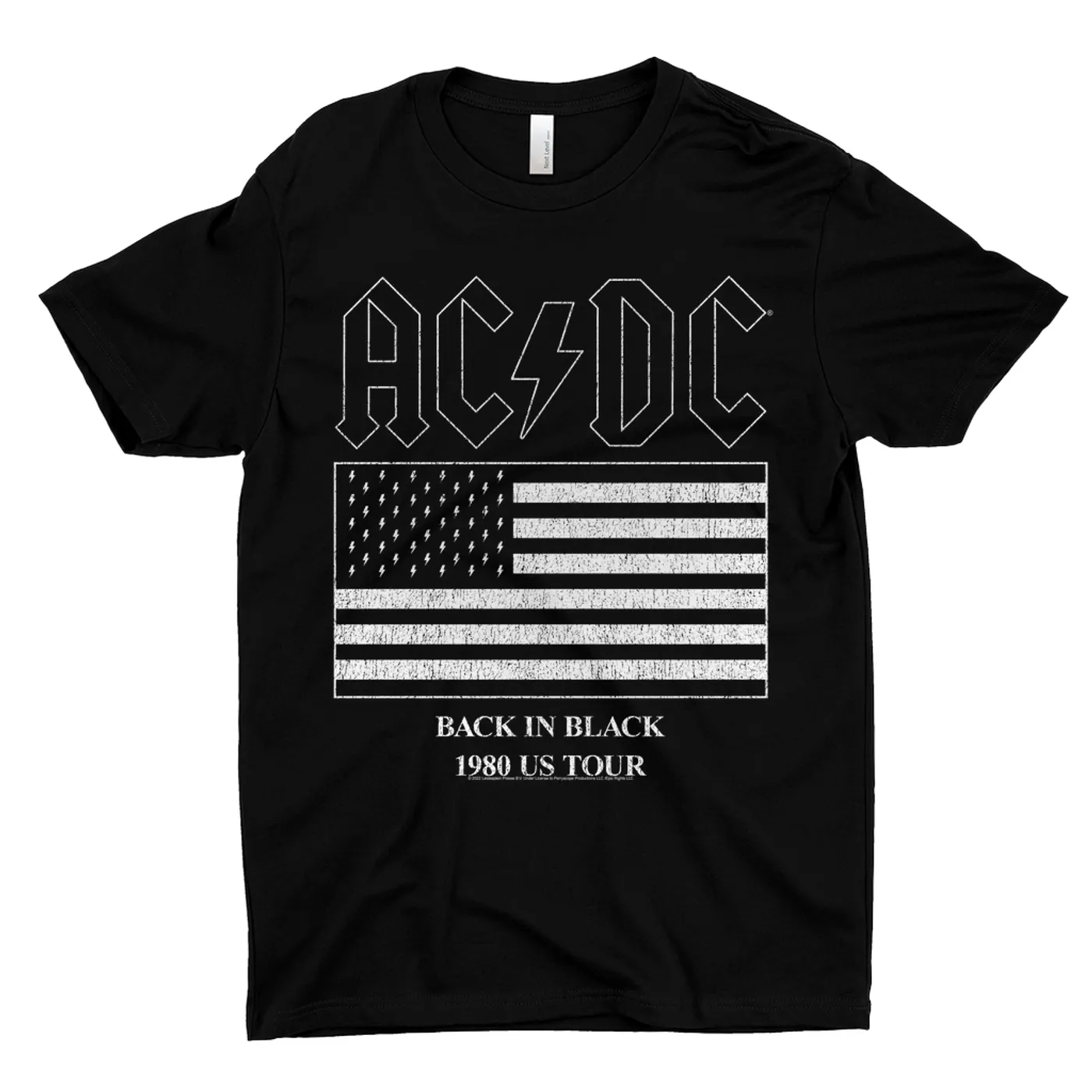 AC/DC T-Shirt | Back In Black Flag Tour 1980 Distressed ACDC Shirt