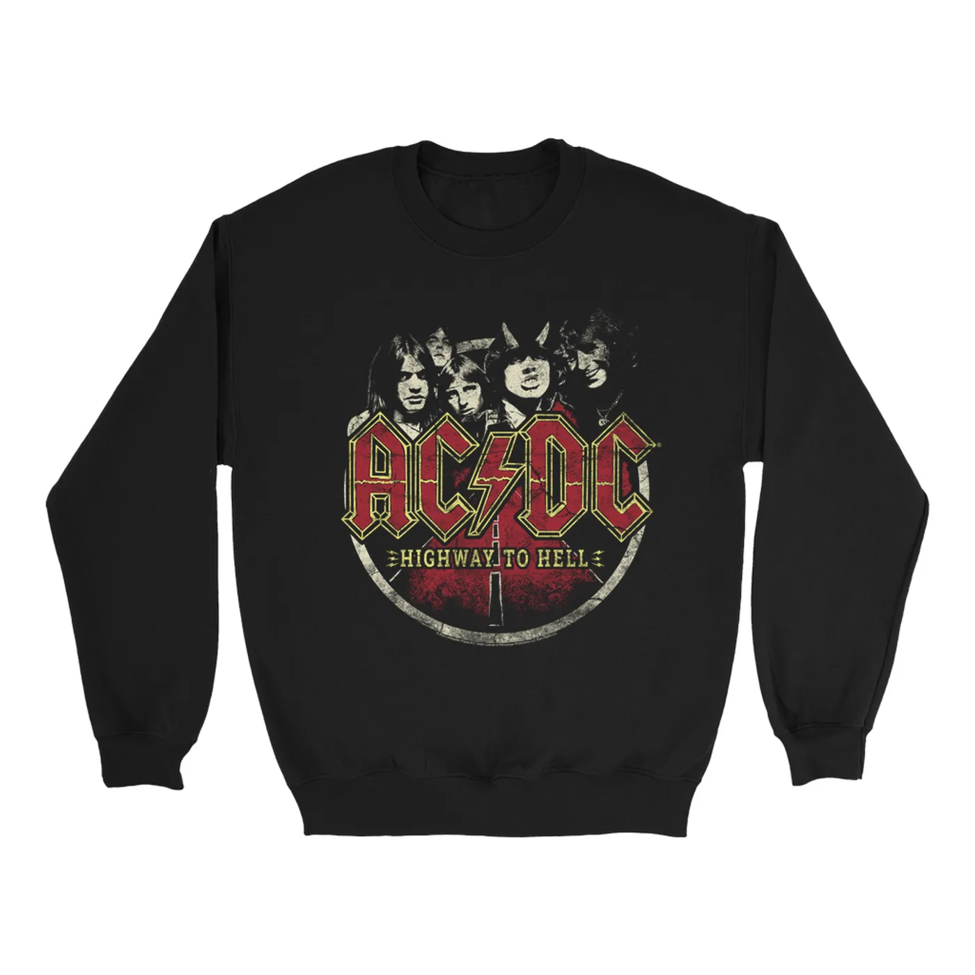 AC/DC Sweatshirt | Highway to Hell On The Road Distressed ACDC Sweatshirt
