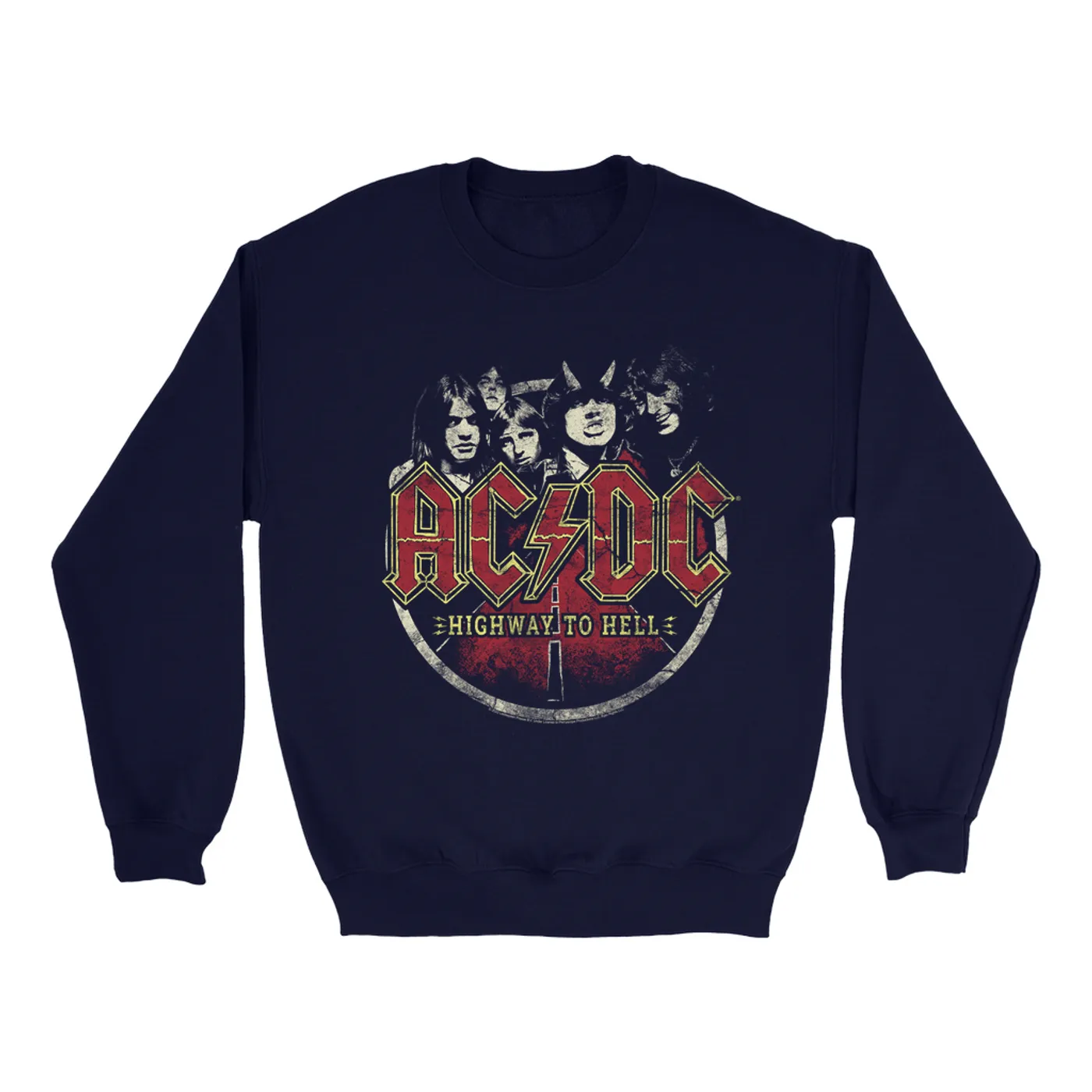 AC/DC Sweatshirt | Highway to Hell On The Road Distressed ACDC Sweatshirt