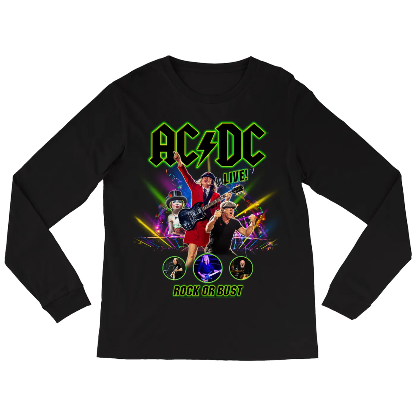 AC/DC Long Sleeve Shirt | Rock Or Bust LIVE! ACDC Shirt