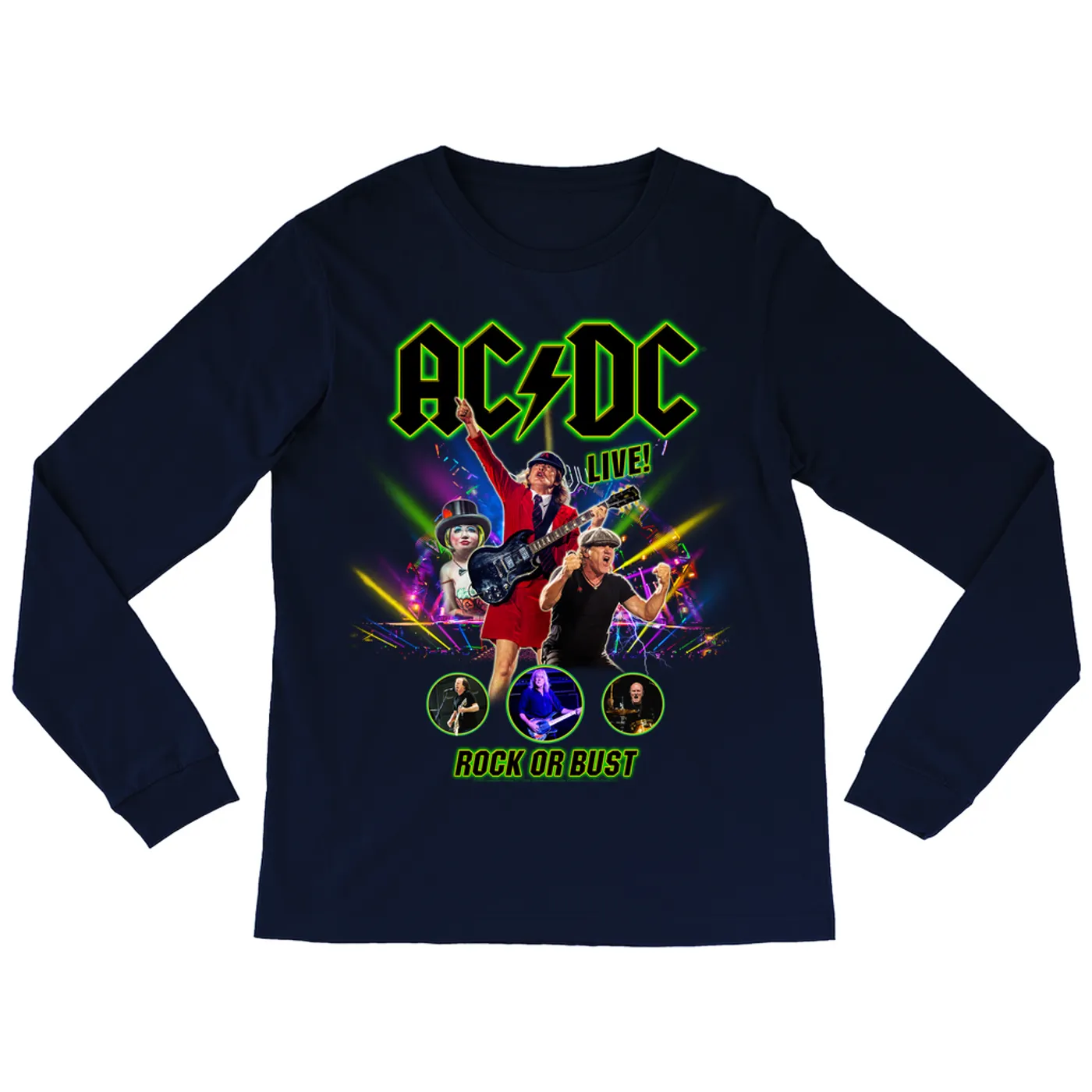 AC/DC Long Sleeve Shirt | Rock Or Bust LIVE! ACDC Shirt
