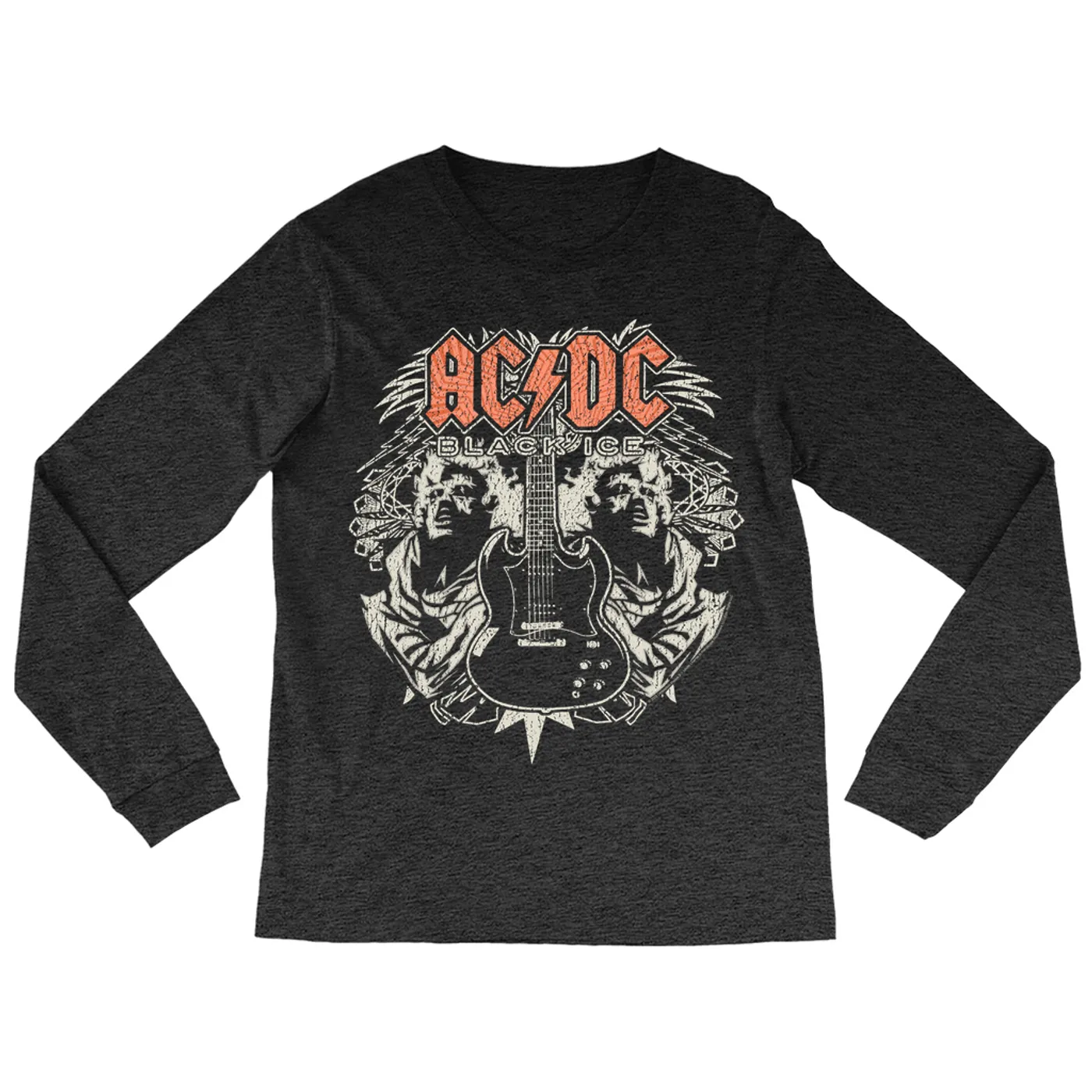 AC/DC Long Sleeve Shirt | Black Ice Mirror Image ACDC Shirt