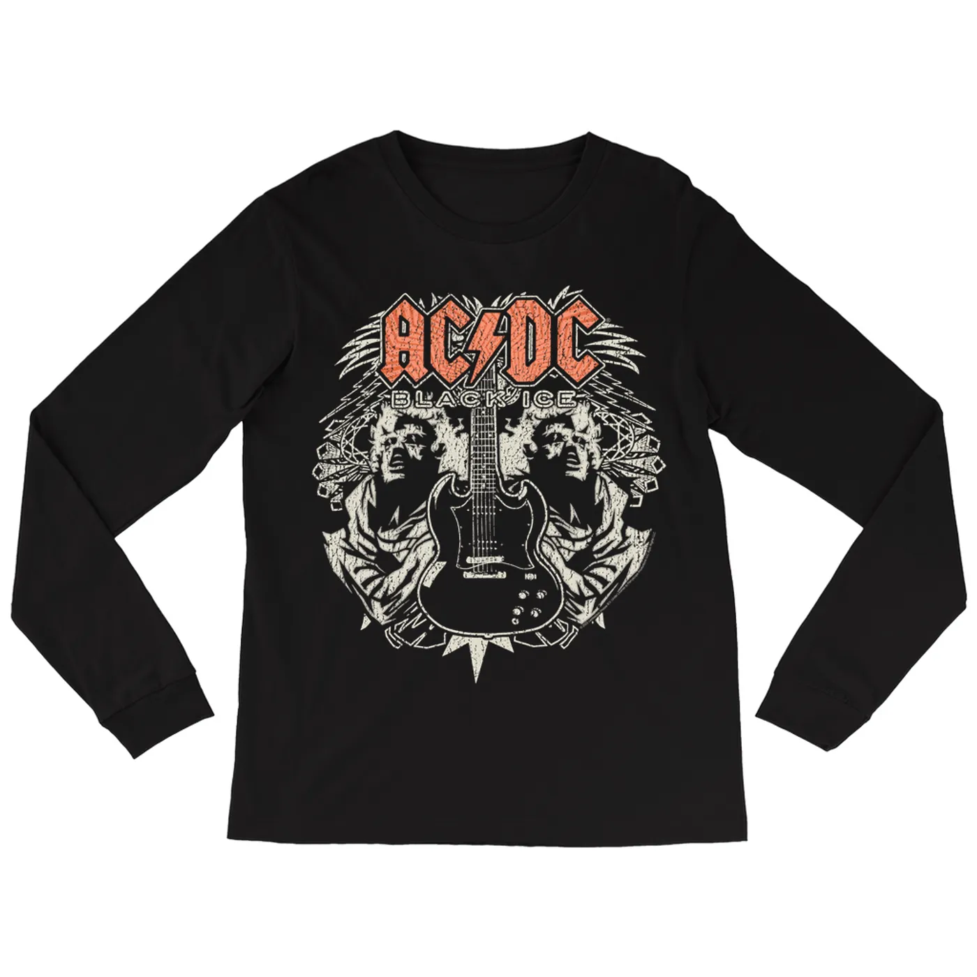 AC/DC Long Sleeve Shirt | Black Ice Mirror Image ACDC Shirt