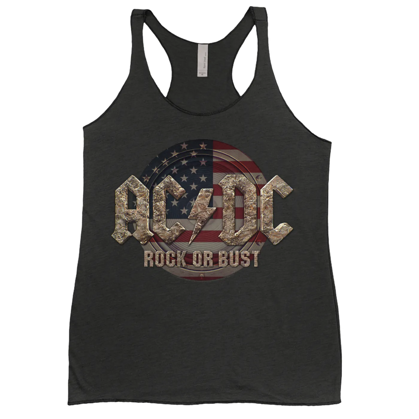 AC/DC Ladies' Tank Top | Rock Or Bust USA Flag ACDC Shirt