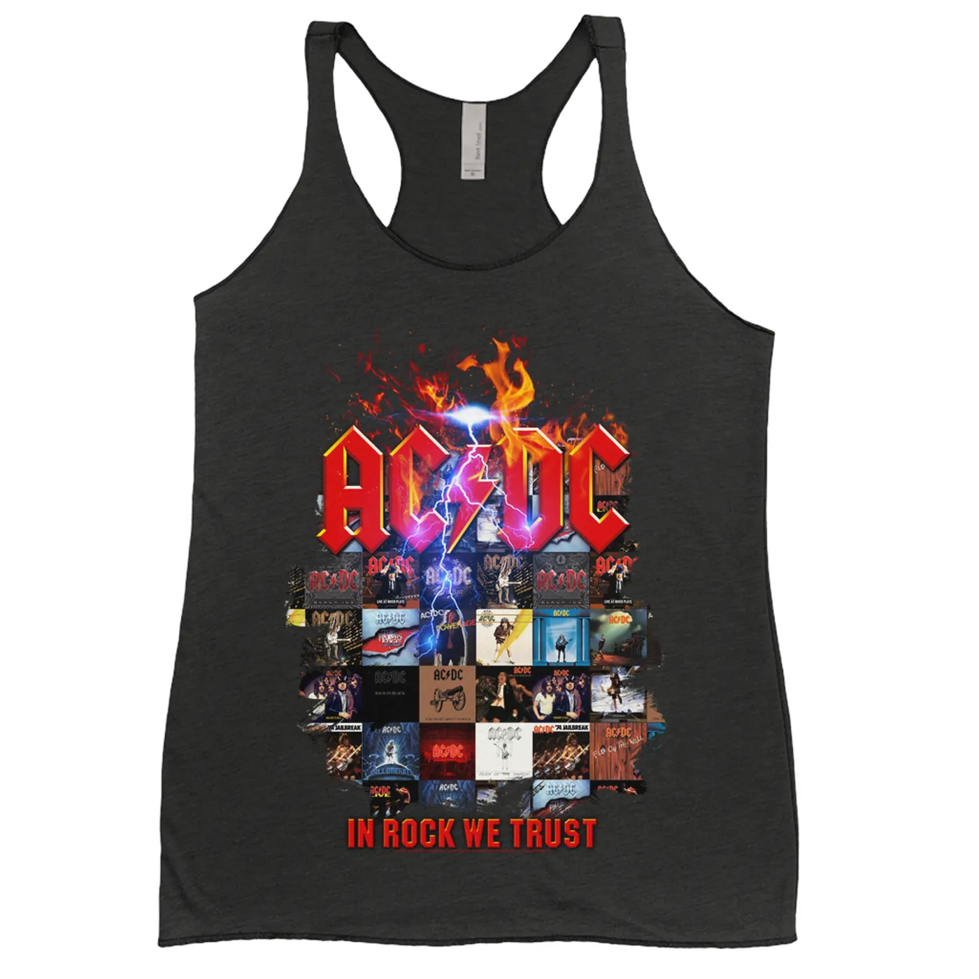 AC/DC Ladies' Tank Top | In Rock We Trust Album Collage ACDC Shirt