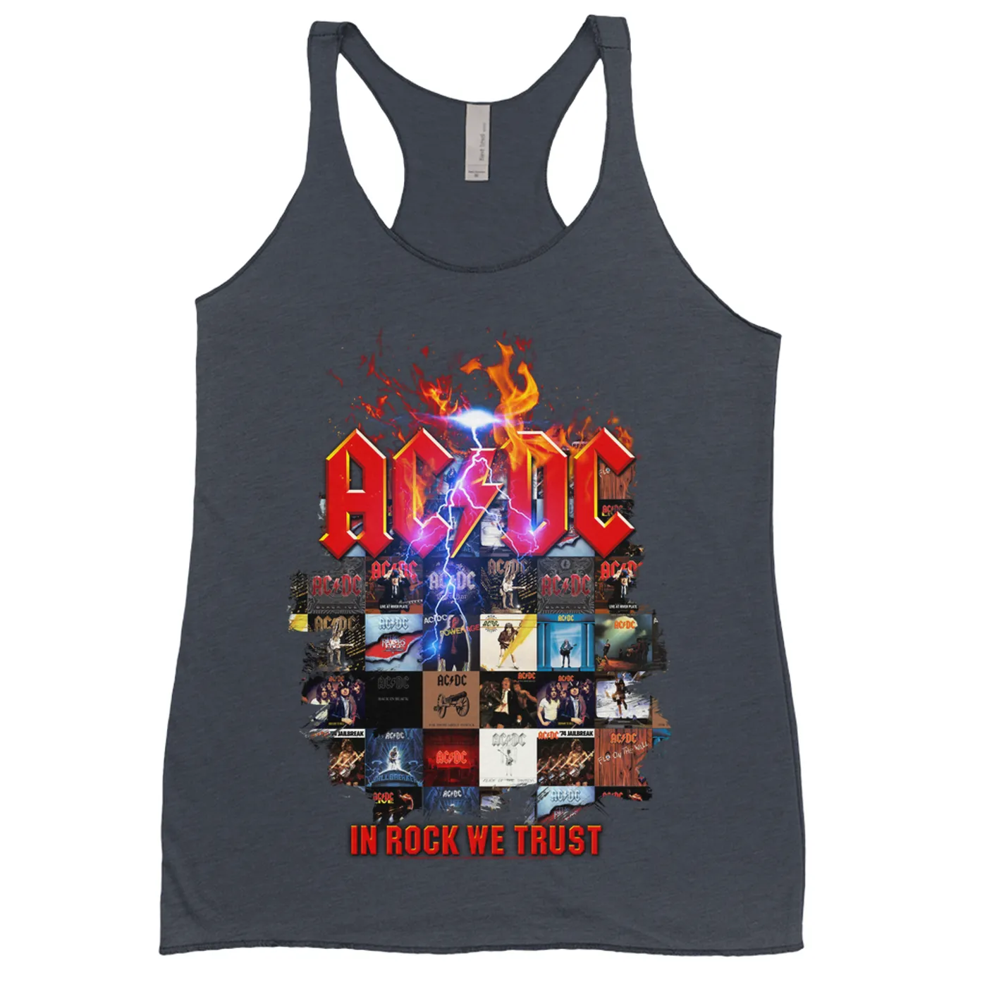 AC/DC Ladies' Tank Top | In Rock We Trust Album Collage ACDC Shirt
