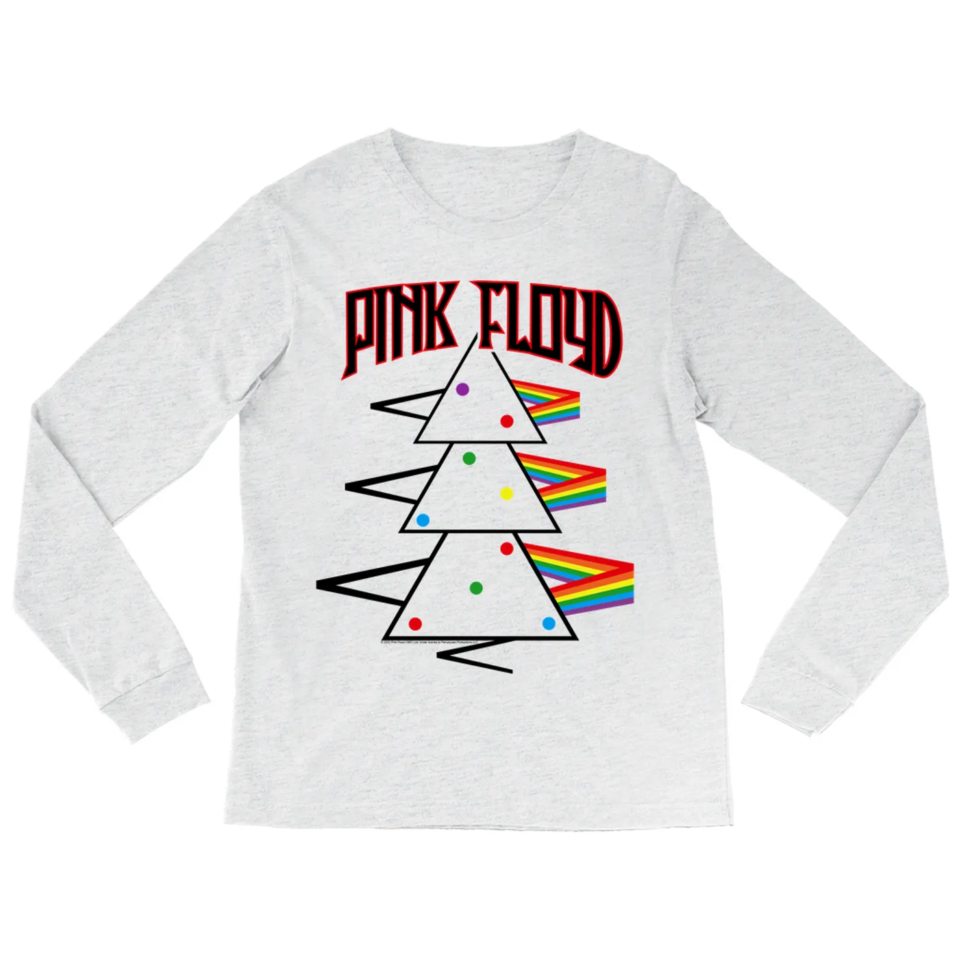 Pink Floyd Long Sleeve Shirt | Distressed Dark Side Of The Moon Christmas Pink Floyd Shirt