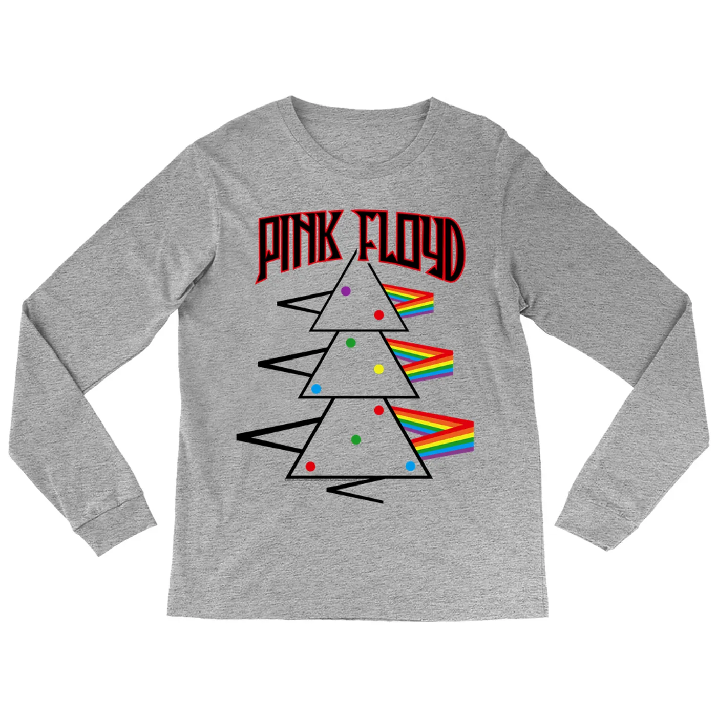 Pink Floyd Long Sleeve Shirt | Distressed Dark Side Of The Moon Christmas Pink Floyd Shirt