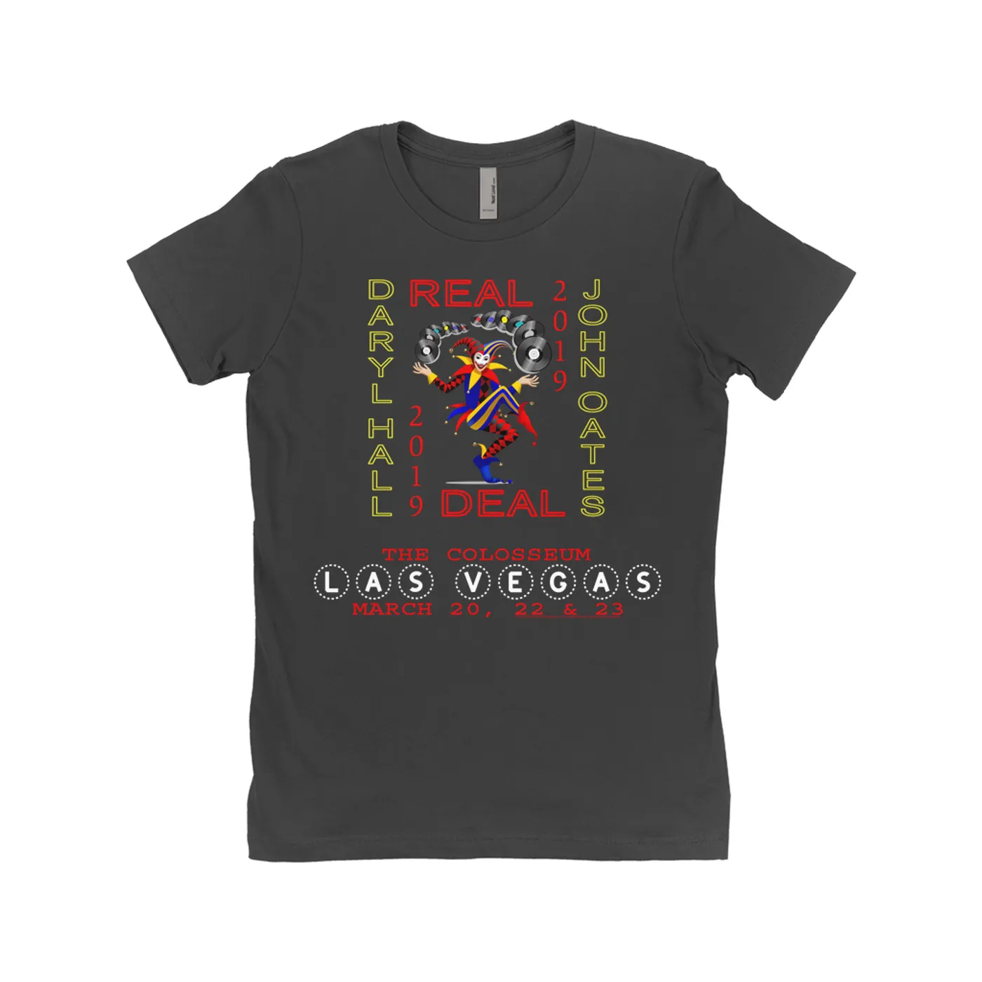 Daryl Hall & John Oates Ladies' Boyfriend T-Shirt | Real Deal Las Vegas 2019 Concert Hall & Oates Shirt