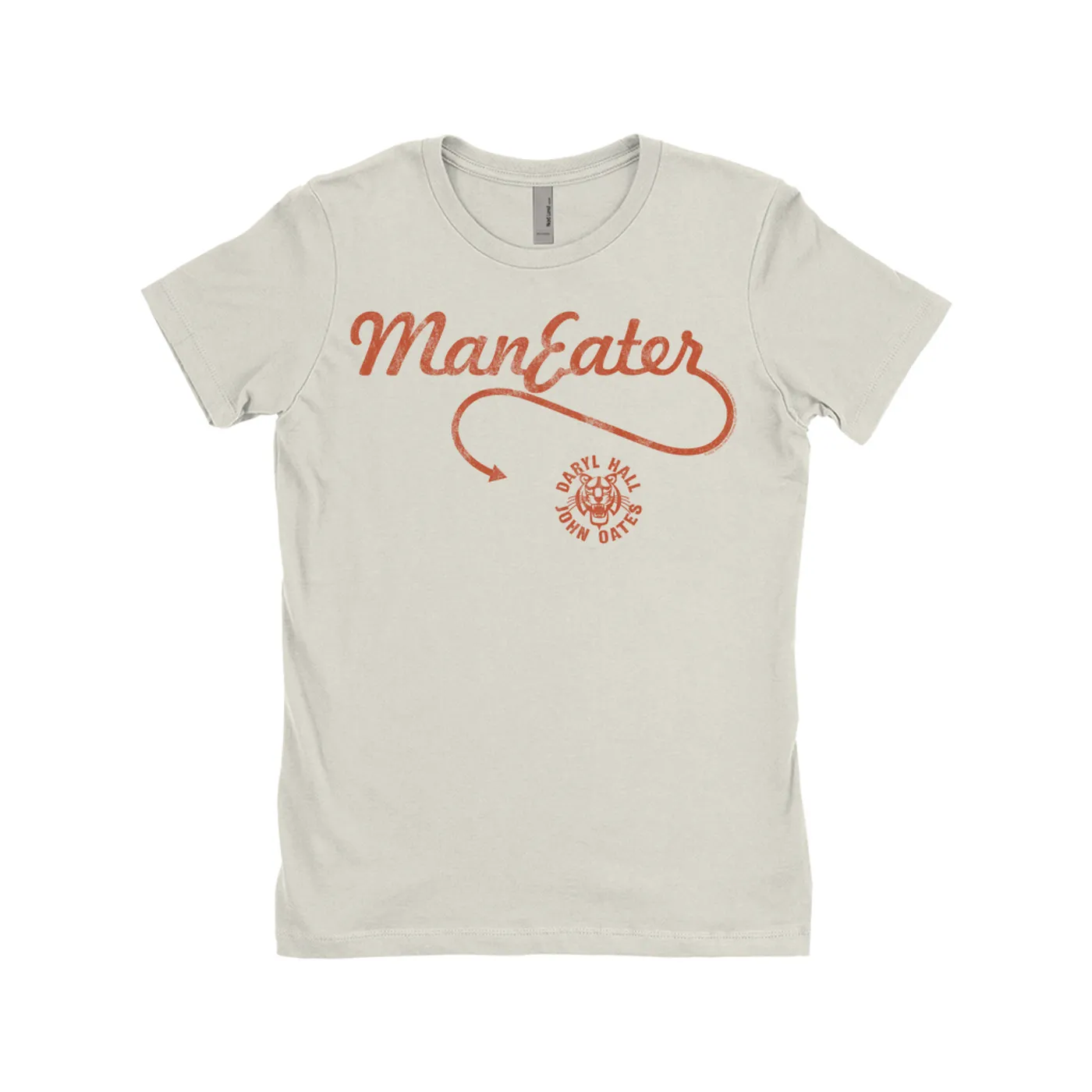 Daryl Hall & John Oates Ladies' Boyfriend T-Shirt | Maneater Logo Distressed Hall & Oates Shirt