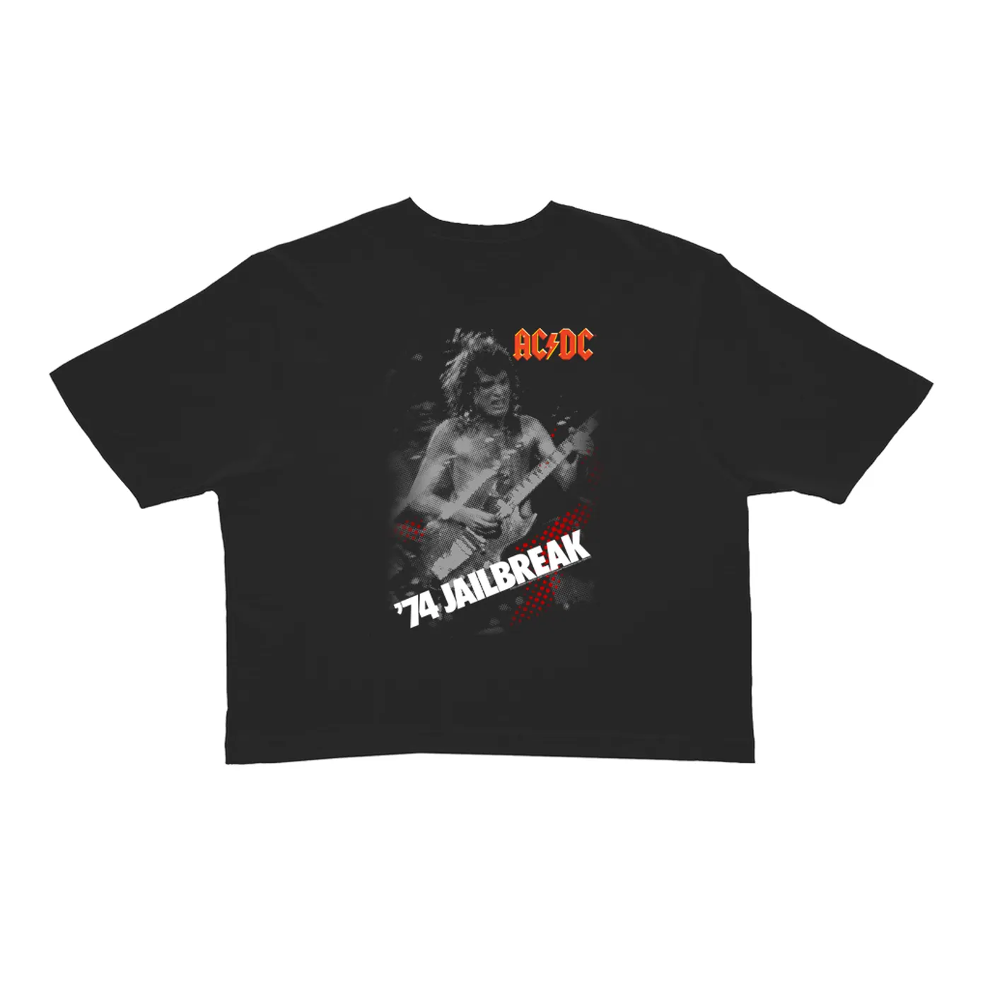 AC/DC Ladies' Crop Tee | 74 Jailbreak Ben-Day Dots ACDC Crop T-shirt