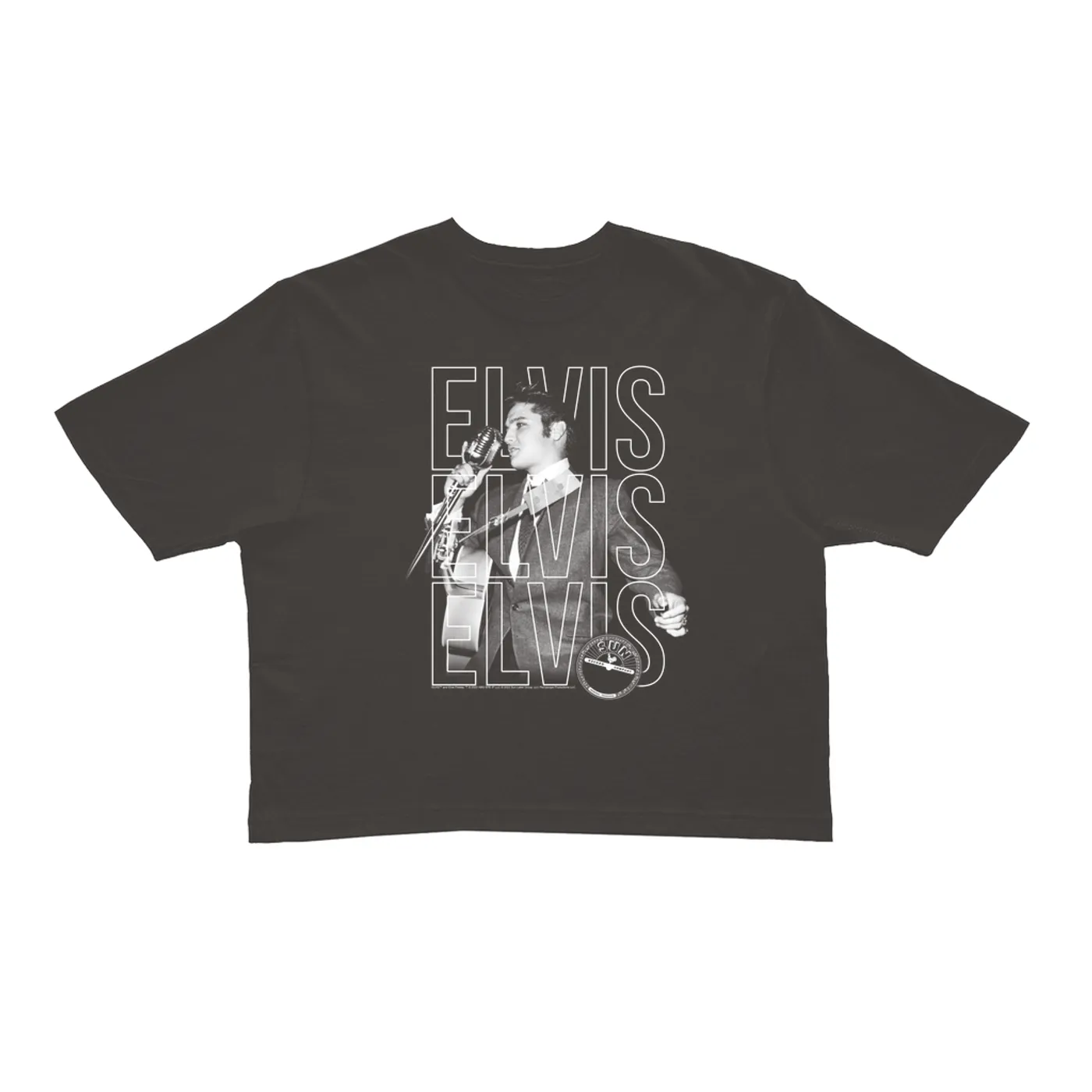 Elvis Presley Ladies' Crop Tee | Live Sun Triple Logo Elvis Presley Crop T-shirt