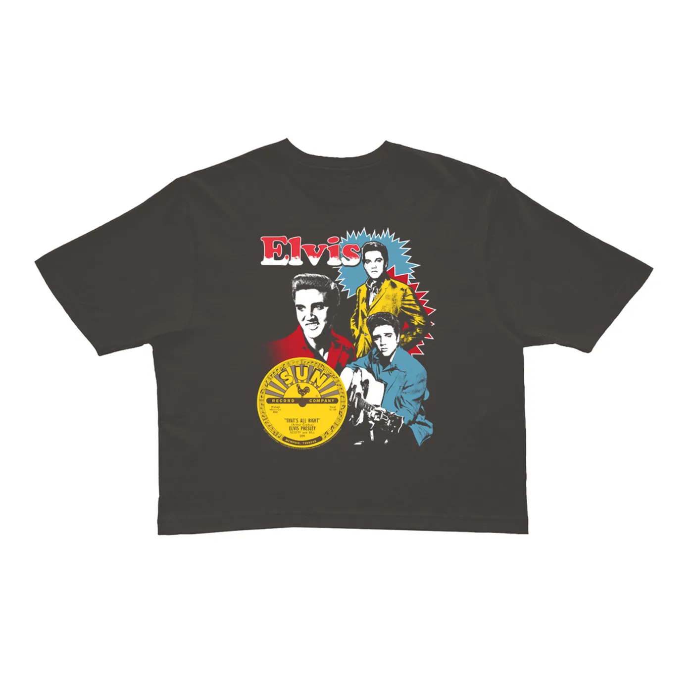 Elvis Presley Ladies' Crop Tee | That's All Right Photo Collage Elvis Presley Crop T-shirt