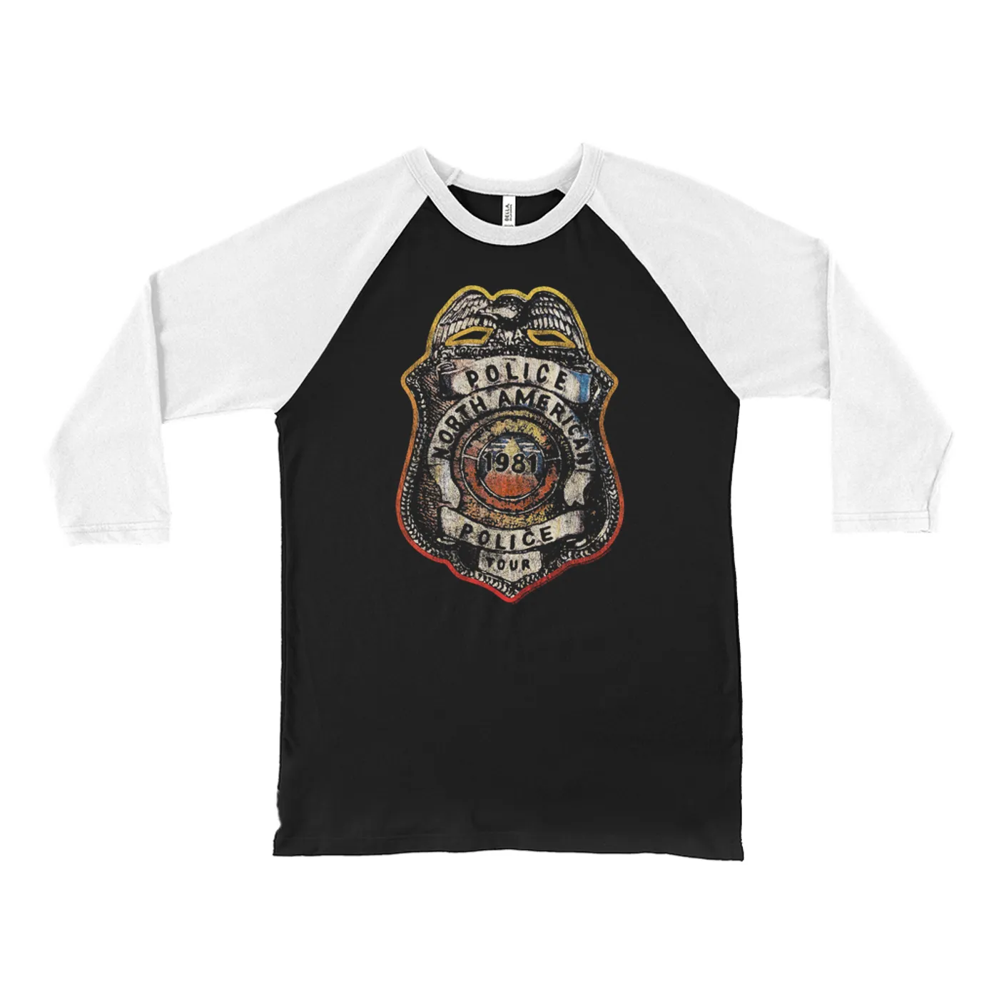 The Police 3/4 Sleeve Baseball Tee | North American Tour Police Badge (Merchbar Exclusive) The Police Shirt