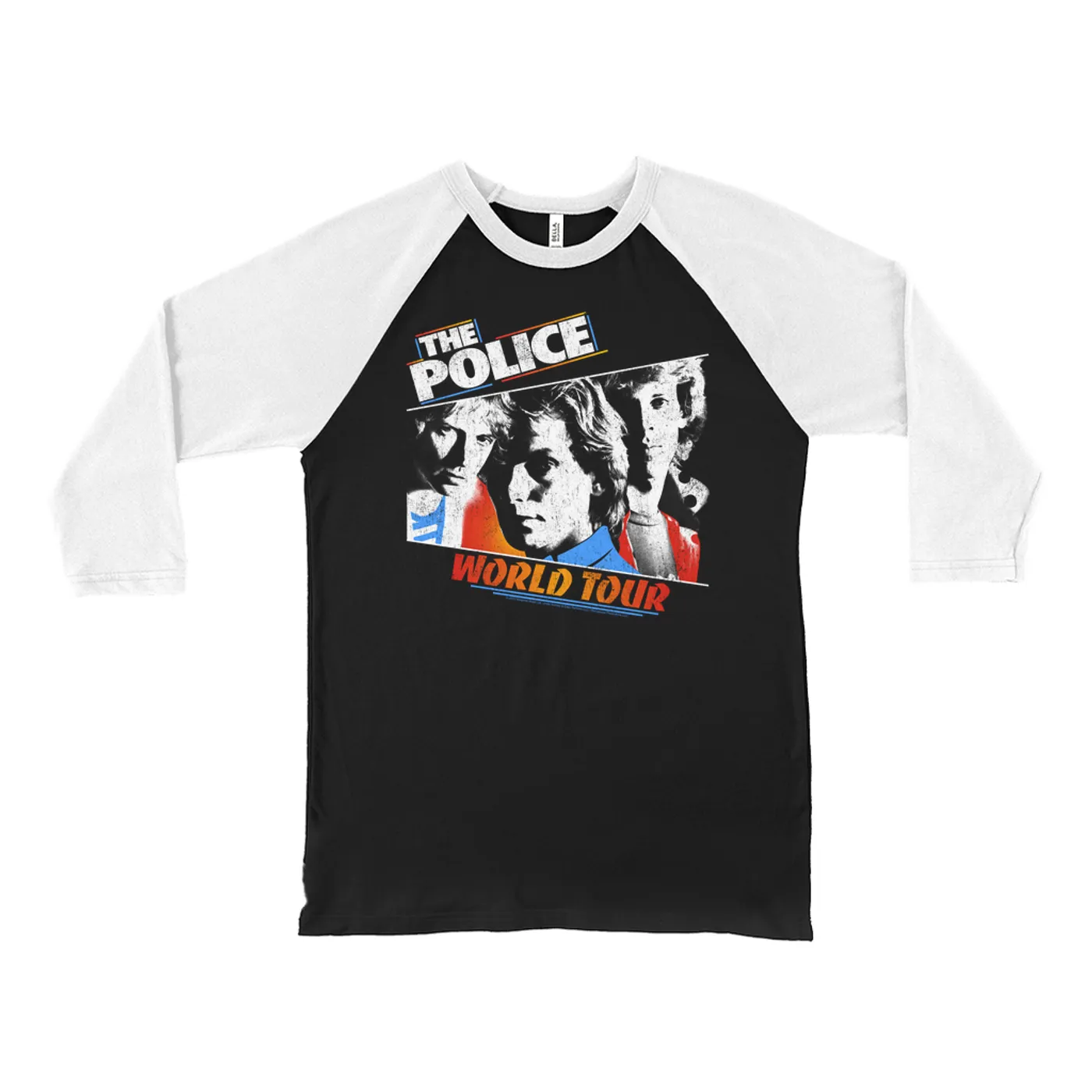 The Police 3/4 Sleeve Baseball Tee | Live In Concert World Tour (Merchbar Exclusive) The Police Shirt