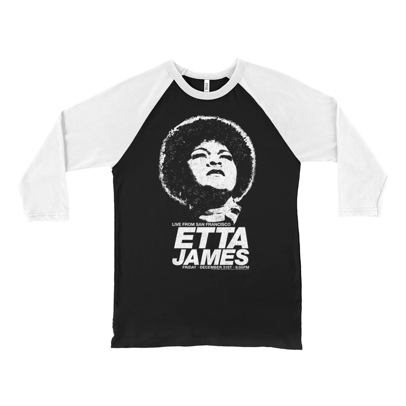 Etta James 3/4 Sleeve Baseball Tee | Live From San Francisco Etta James Shirt