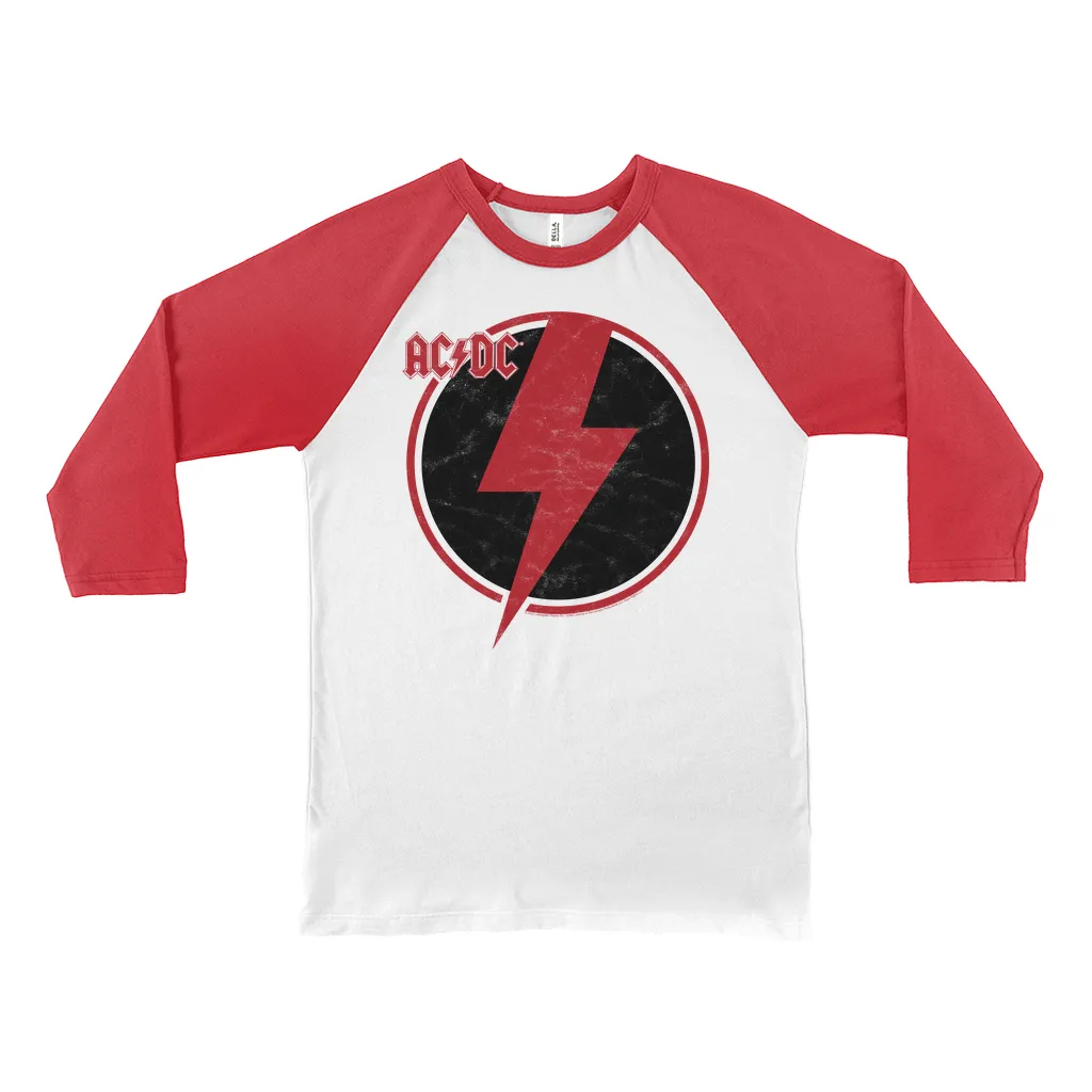 3/4 Sleeve Baseball Tee | Black Red Bolt Shirt