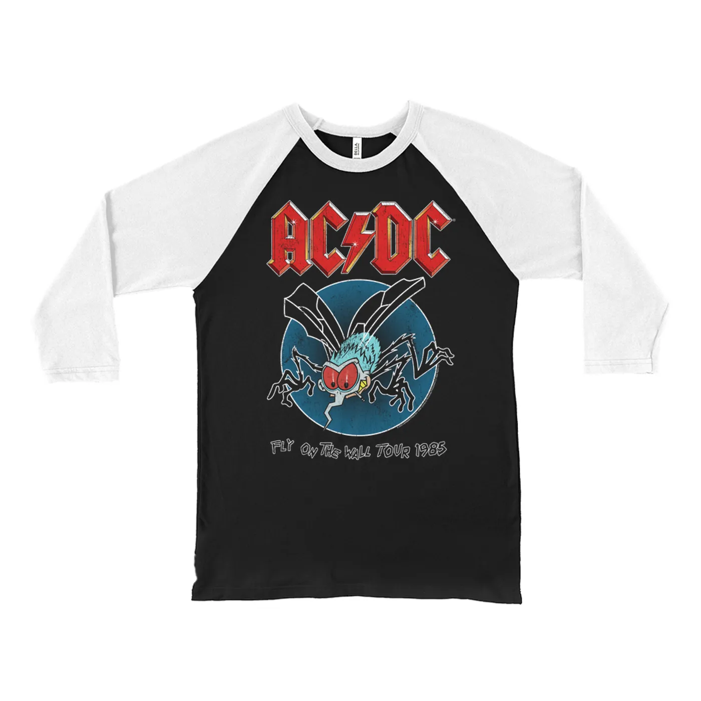 AC/DC 3/4 Sleeve Baseball Tee | 1985 Fly On The Wall Tour ACDC Shirt