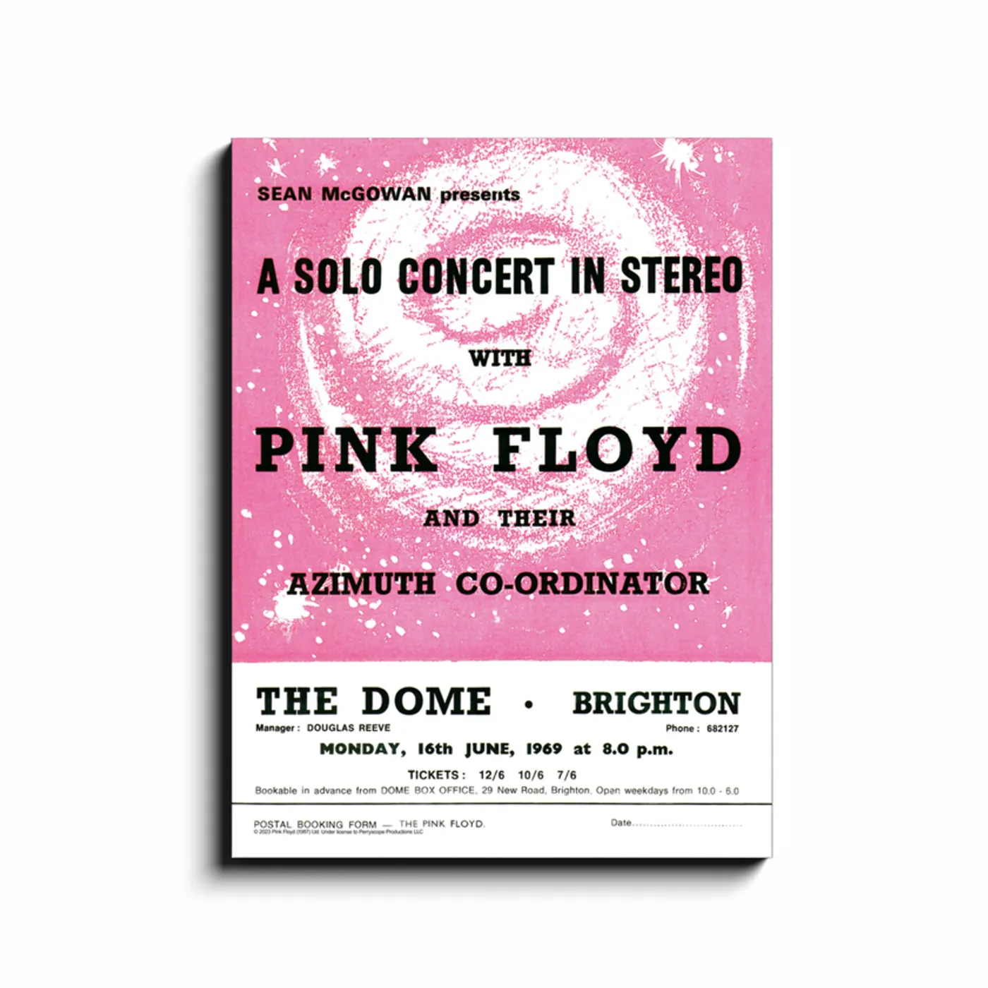 Pink Floyd Wall Art | 1969 The Dome Brighton Concert Pink Floyd Canvas Wrap