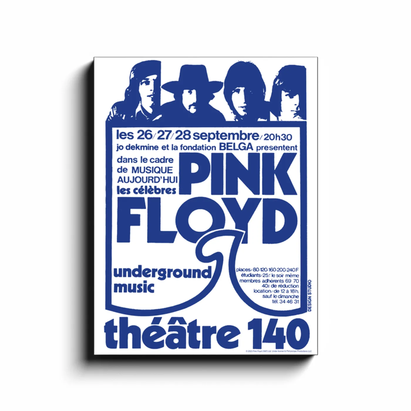 Pink Floyd Wall Art | 1969 Theatre 140 Brussels Belgium Concert Pink Floyd Canvas Wrap