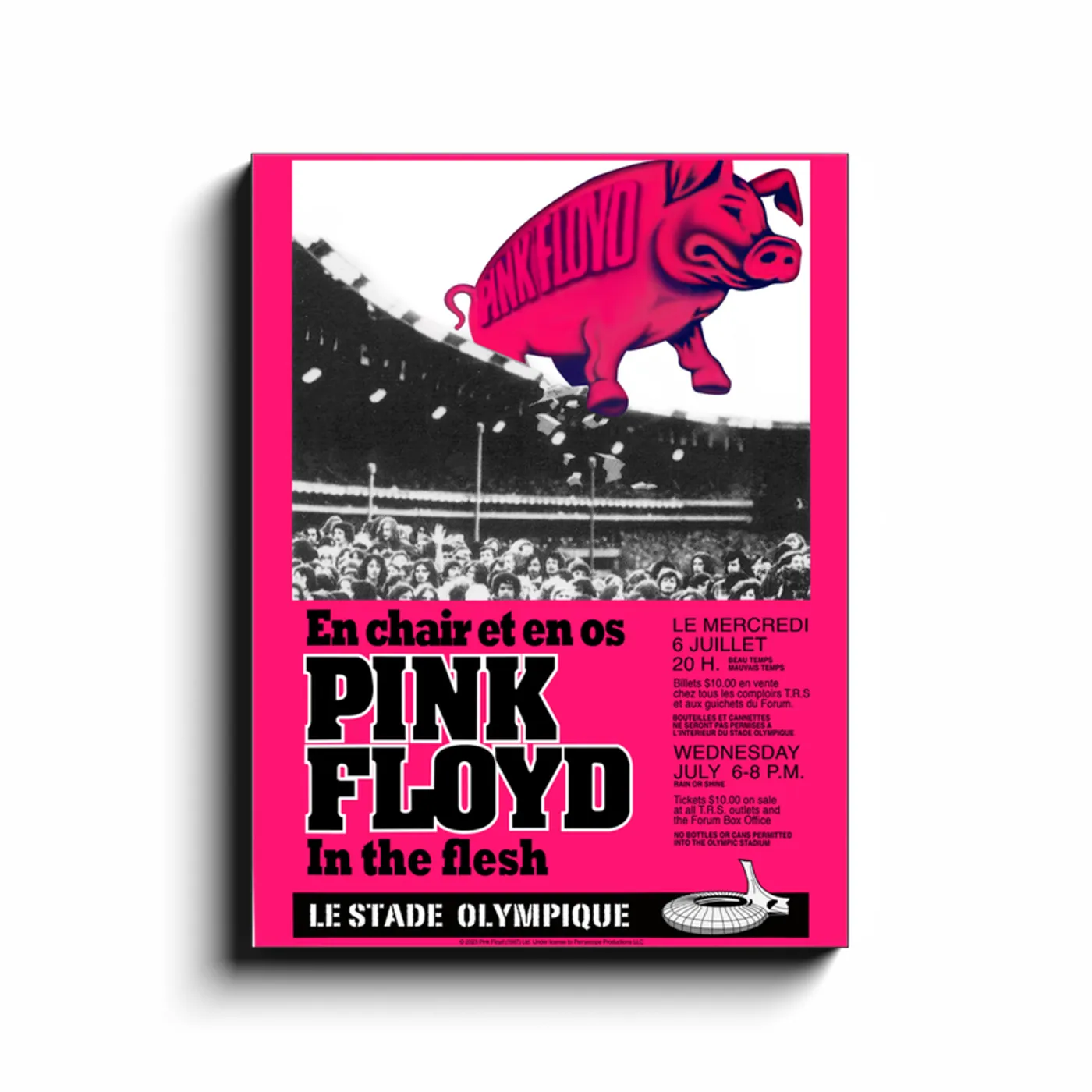 Pink Floyd Wall Art | In The Flesh Le Stade Olympique Concert Pink Floyd Canvas Wrap