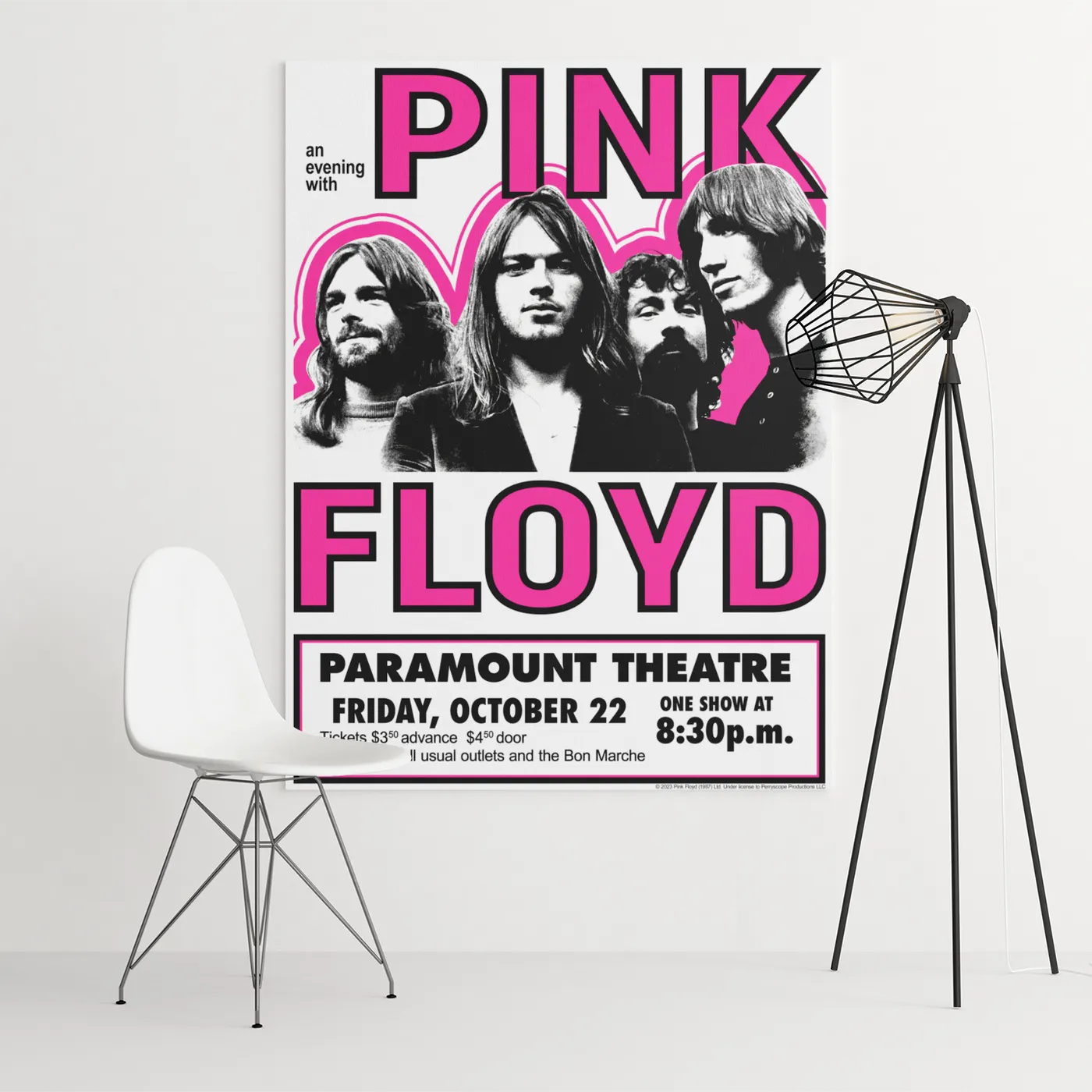Pink Floyd Wall Art | Paramount Theater Concert Pink Floyd Canvas Wrap