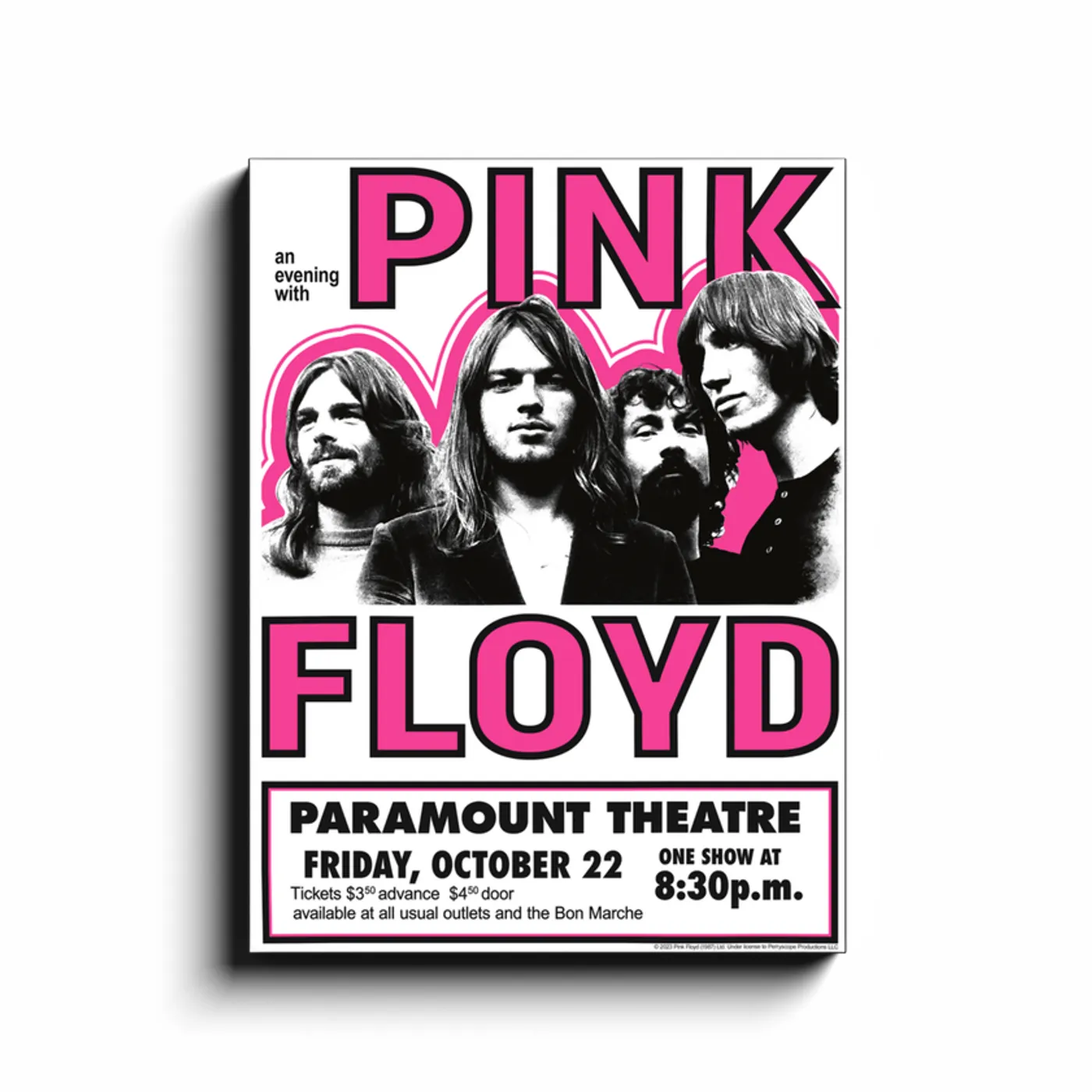Pink Floyd Wall Art | Paramount Theater Concert Pink Floyd Canvas Wrap