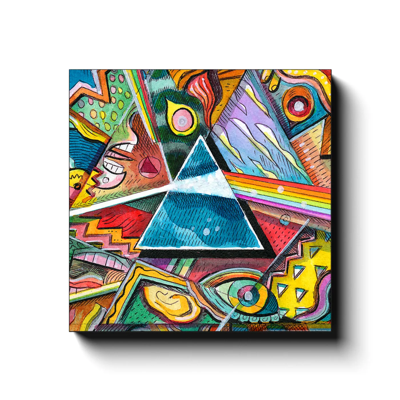Pink Floyd Wall Art | Picasso Prism Pink Floyd Canvas Wrap