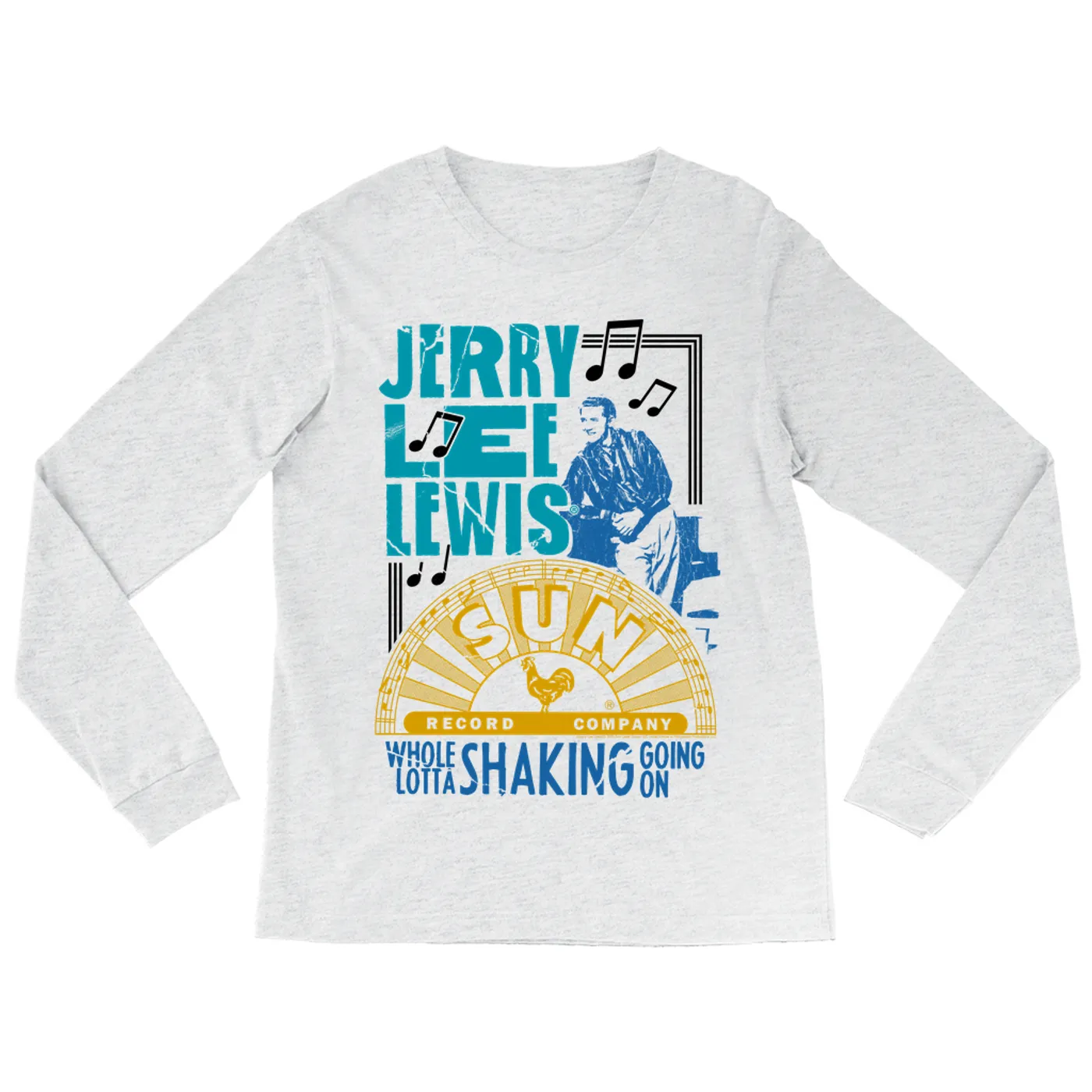 Jerry Lee Lewis Sun Records Long Sleeve Shirt | Whole Lotta Shaking Going On Design Sun Records Shirt