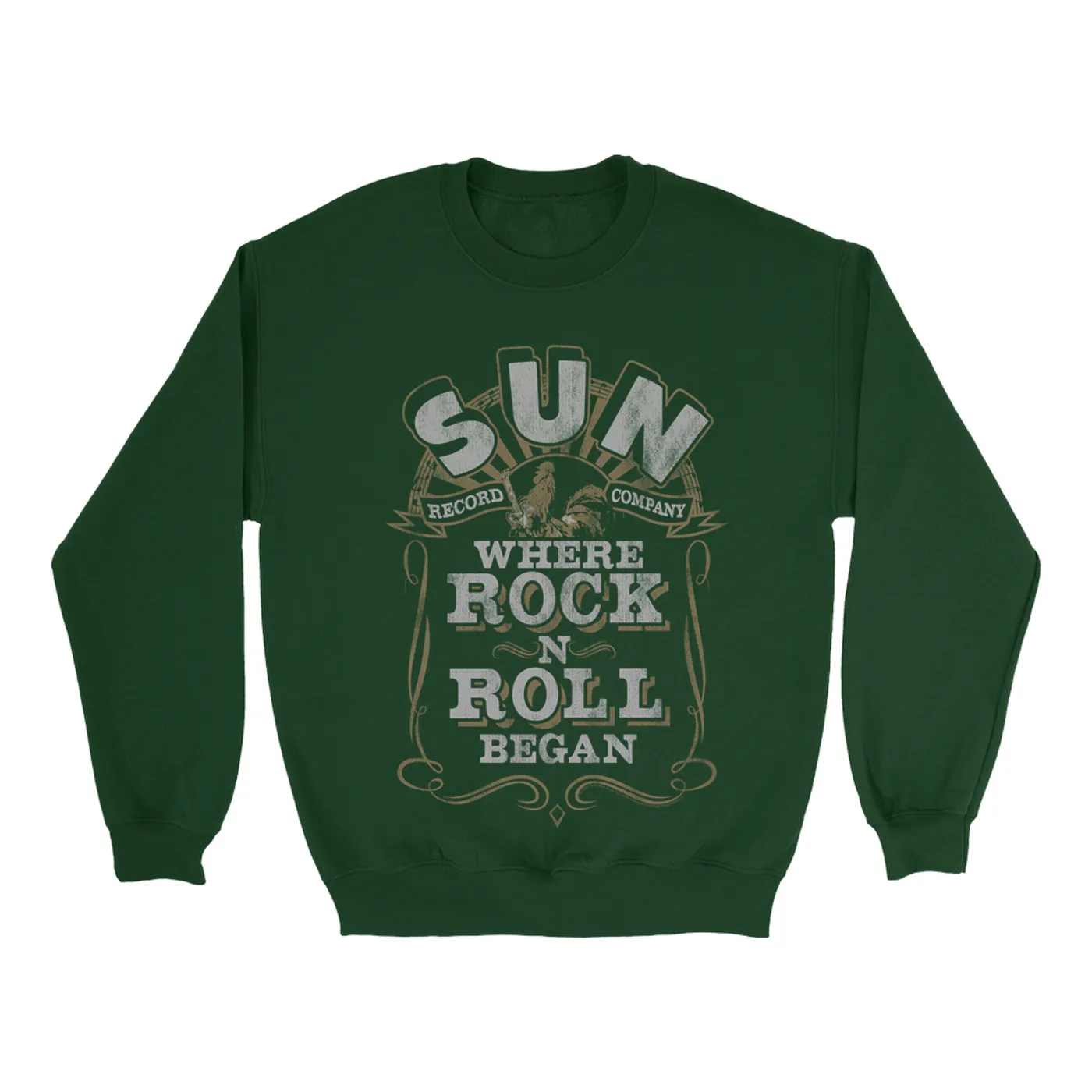 Sun Records Sweatshirt | Where Rock n Roll Began Filigree Design Distressed Sun Records Sweatshirt