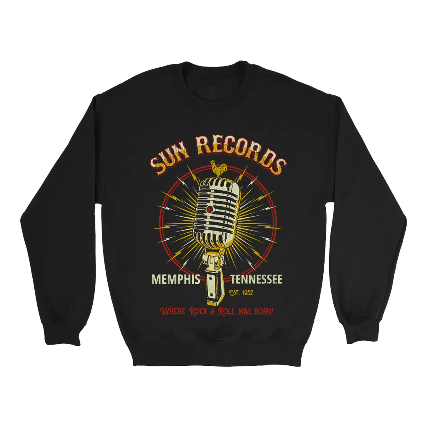 Sun Records Sweatshirt | Where Rock n Roll Was Born Microphone Image Sun Records Sweatshirt