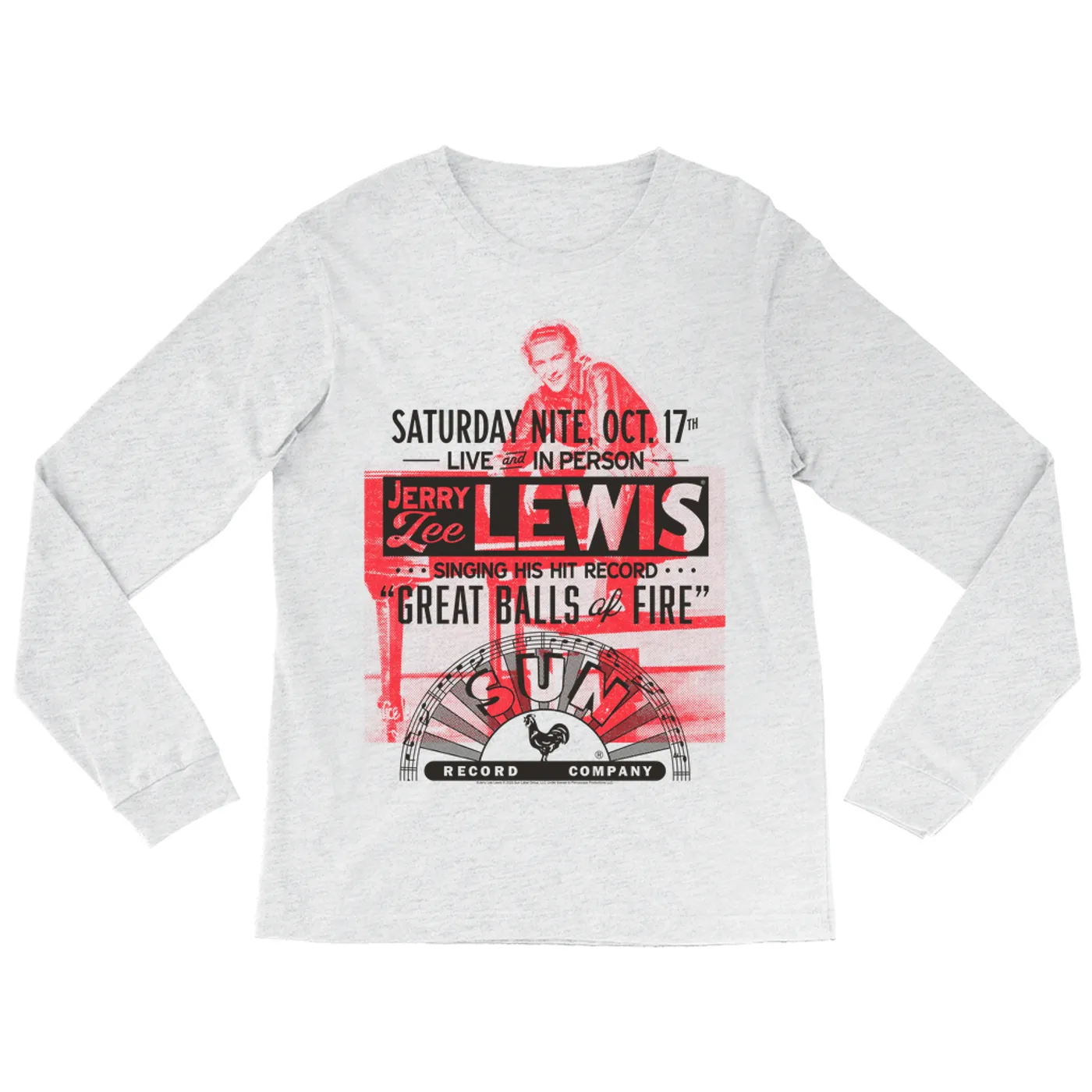 Jerry Lee Lewis Sun Records Long Sleeve Shirt | Great Balls of Fire Live In Concert Sun Records Shirt