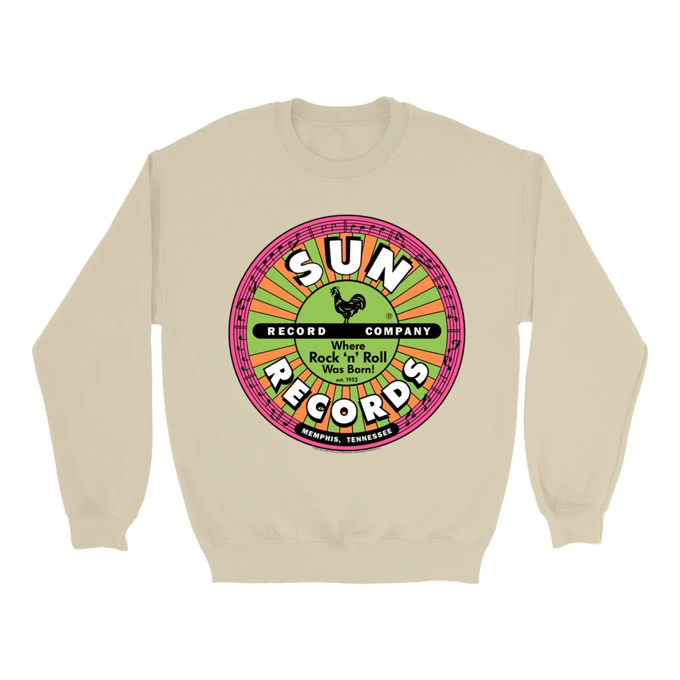 Sun Records Sweatshirt | Where Rock n Roll Was Born Colorful Label (Merchbar Exclusive) Sun Records Sweatshirt