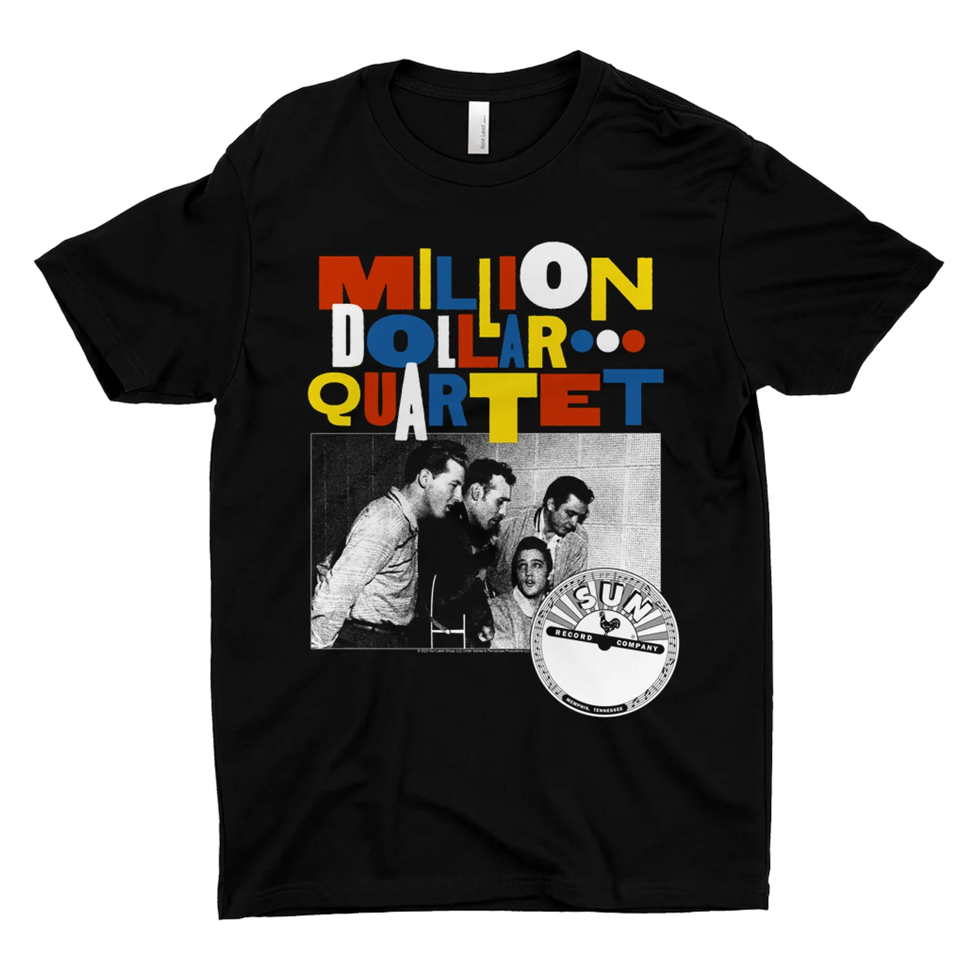 Sun Records T-Shirt | Primary Color Million Dollar Quartet Image Sun Records Shirt