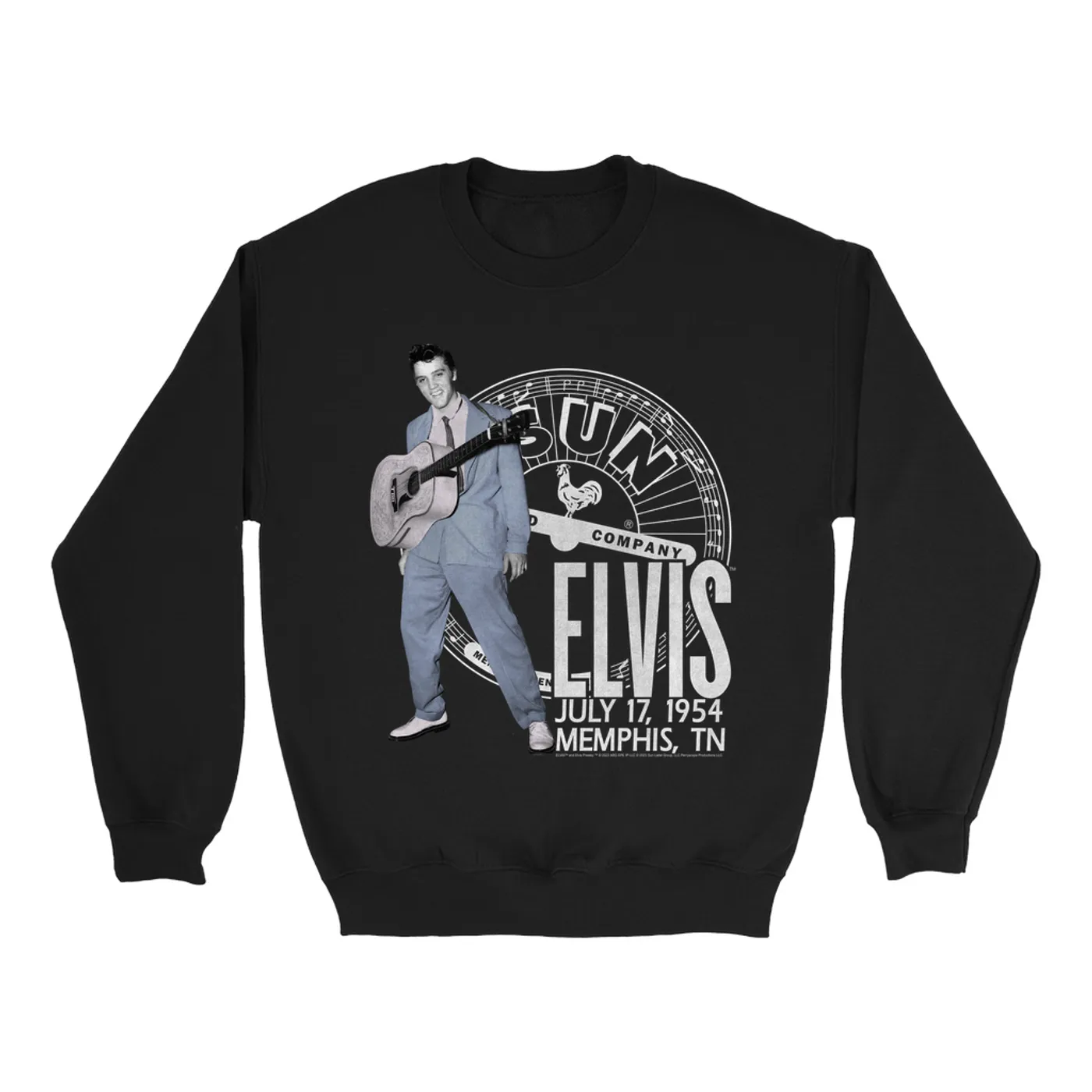Elvis Presley Sun Records Sweatshirt | Live In Concert July 1954 Sun Records Sweatshirt
