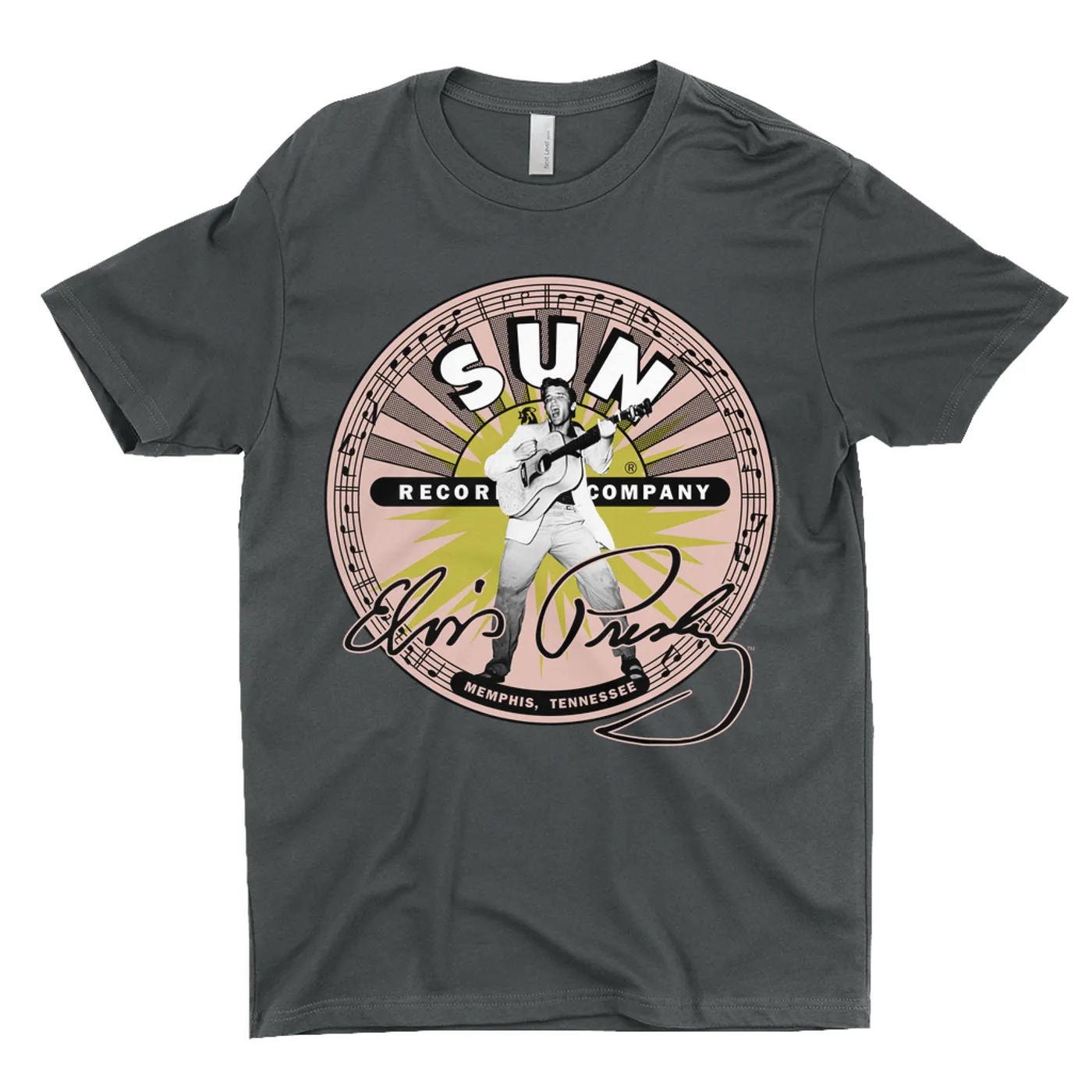 Sun Records T-Shirt | Elvis Presley SIgnature With Burst (Merchbar Exclusive) Sun Records Shirt