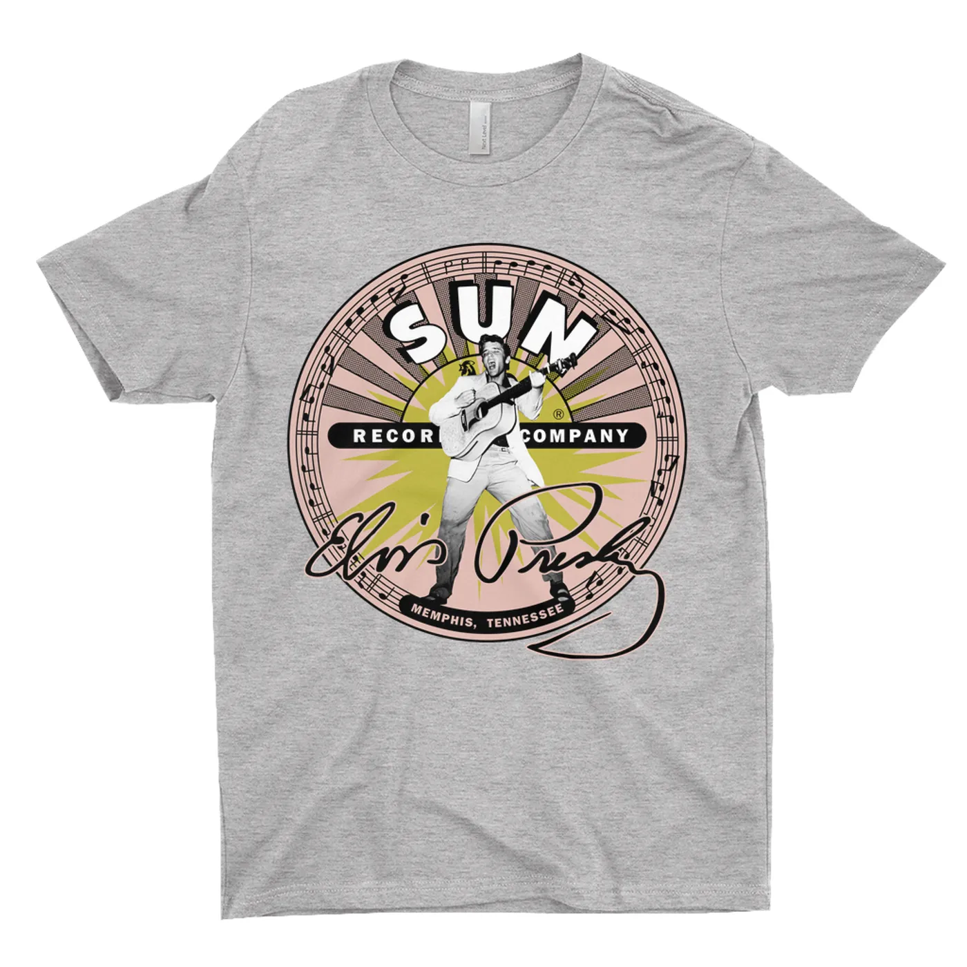 Sun Records T-Shirt | Elvis Presley SIgnature With Burst (Merchbar Exclusive) Sun Records Shirt