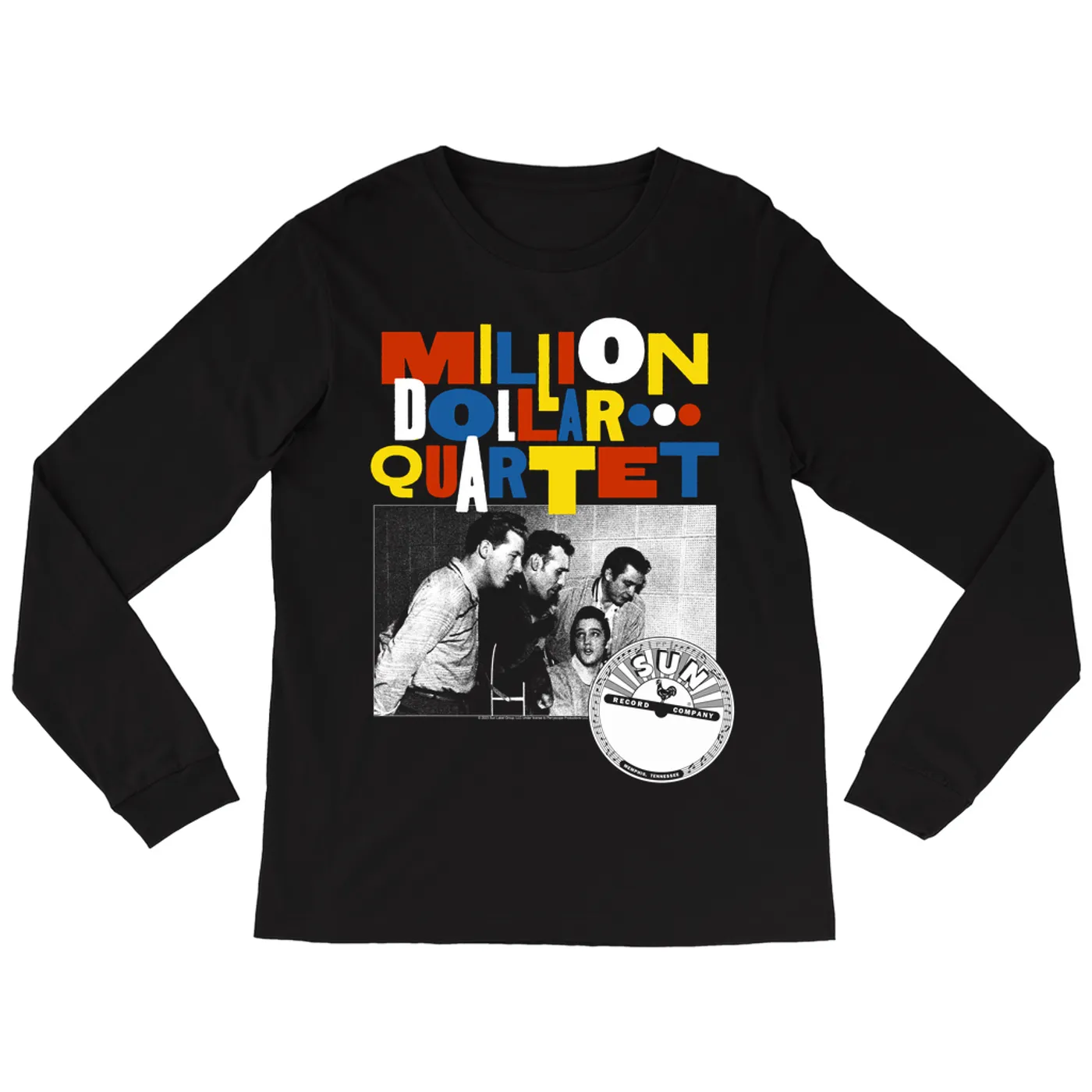 Sun Records Long Sleeve Shirt | Primary Color Million Dollar Quartet Image Sun Records Shirt