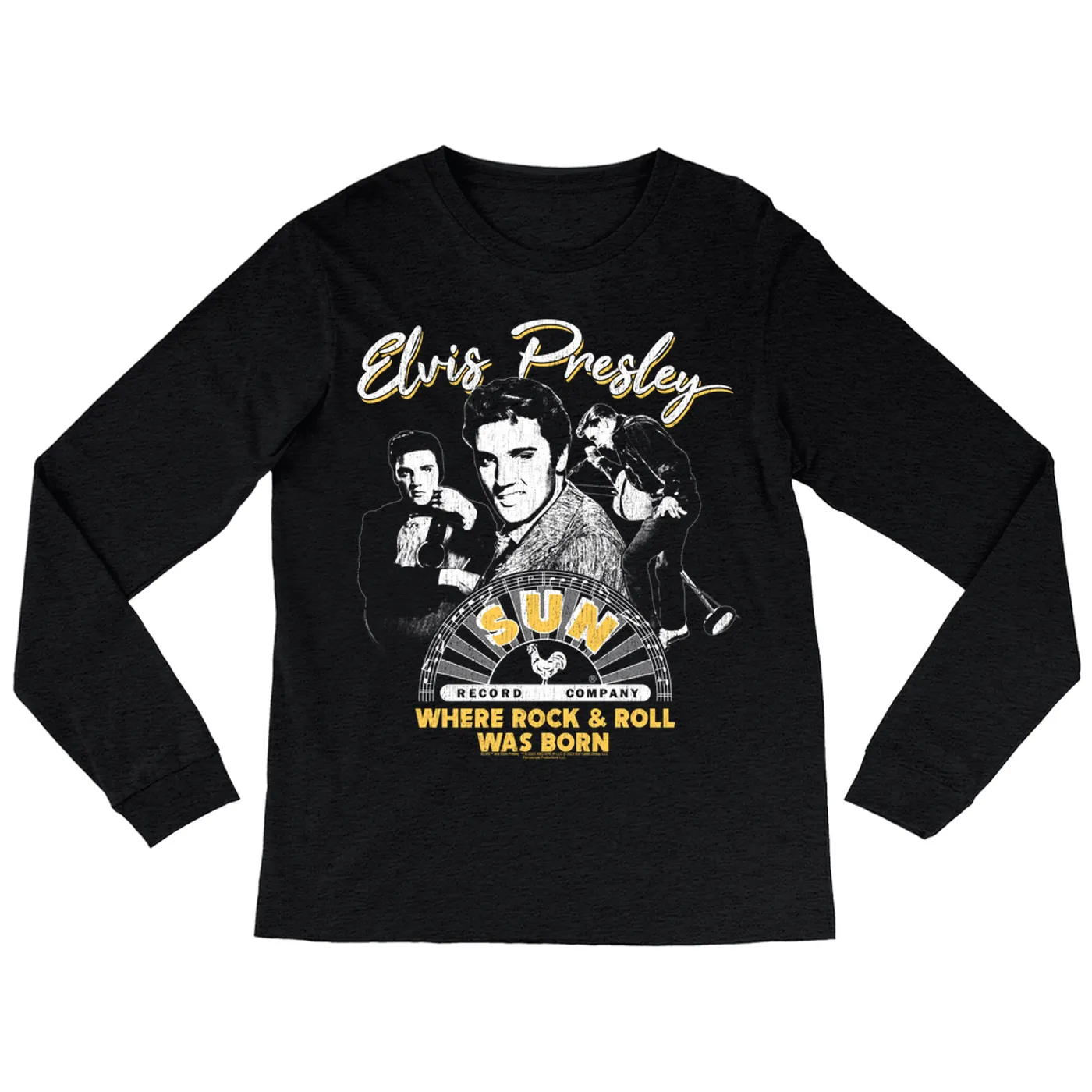 Sun Records Long Sleeve Shirt | Elvis Presley Where Rock n Roll Was Born Collage (Merchbar Exclusive) Sun Records Shirt