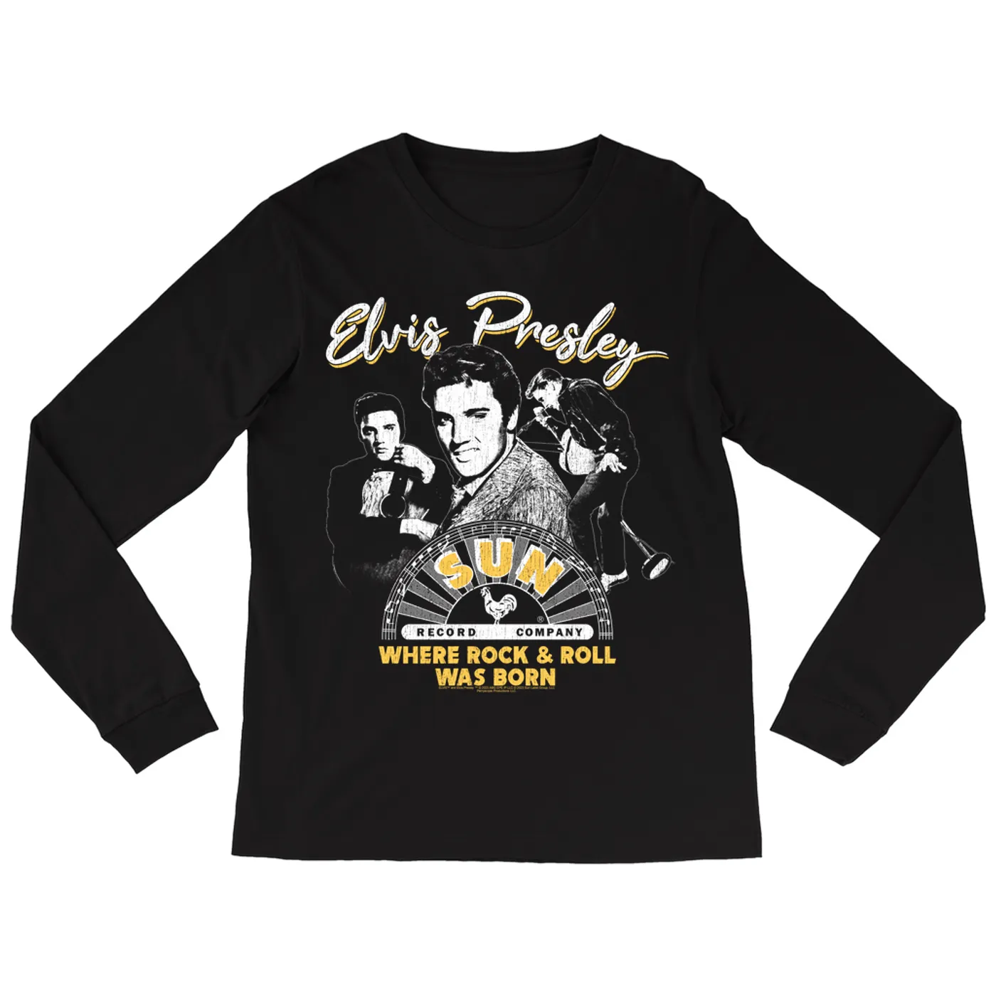 Sun Records Long Sleeve Shirt | Elvis Presley Where Rock n Roll Was Born Collage (Merchbar Exclusive) Sun Records Shirt