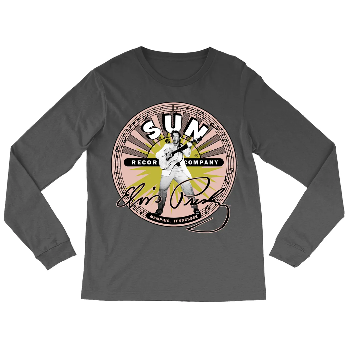 Sun Records Long Sleeve Shirt | Elvis Presley SIgnature With Burst (Merchbar Exclusive) Sun Records Shirt