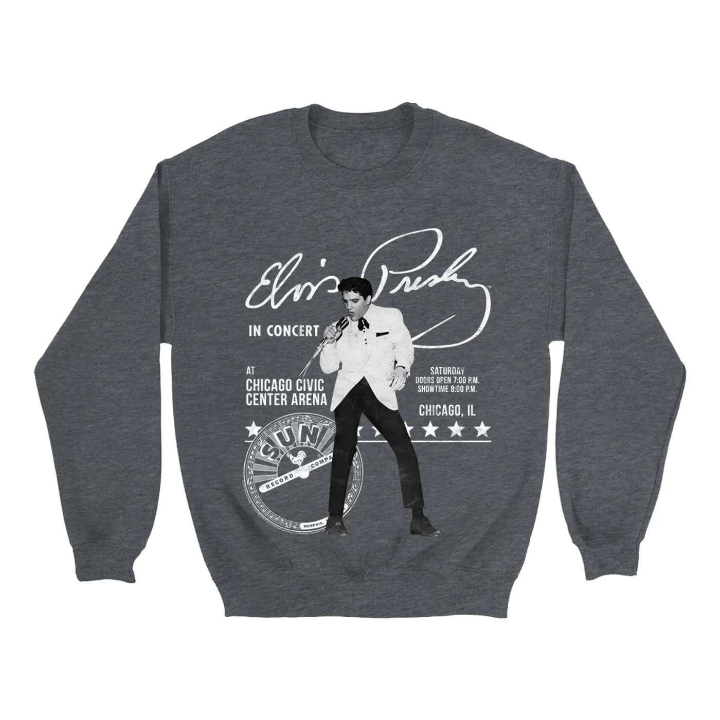 Sun Records Sweatshirt | Elvis Presley Chicago Civic Center Arena Show (Merchbar Exclusive) Sun Records Sweatshirt