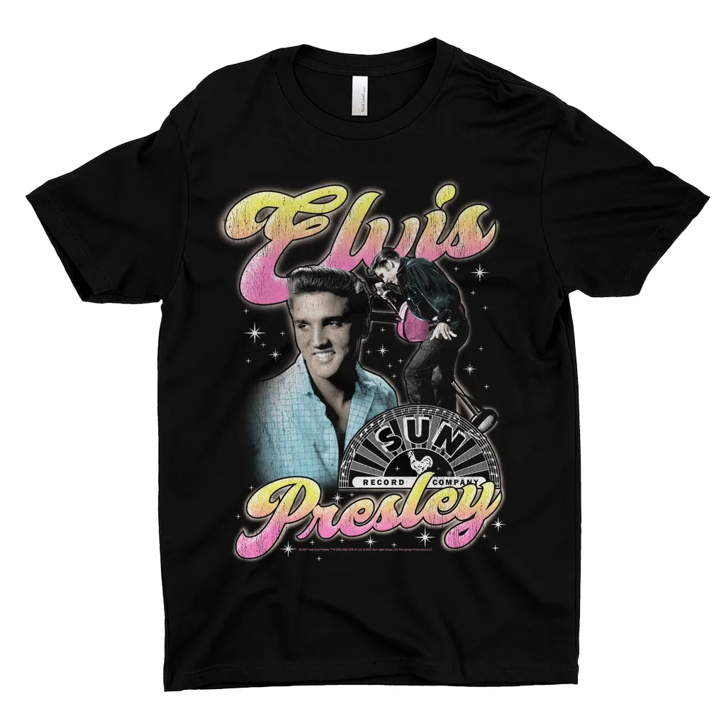 Sun Records T-Shirt | Colorful Pink Yellow Collage (Equineop Exclusive) Sun Records Shirt