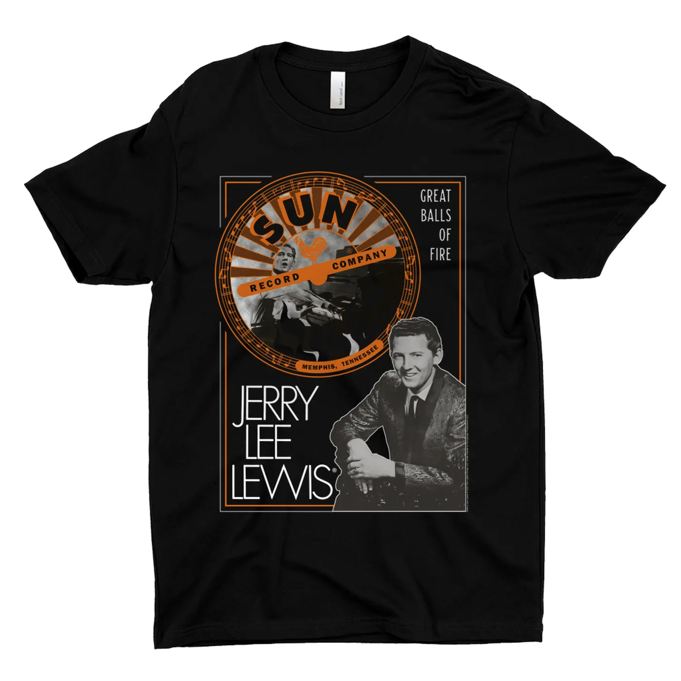 Jerry Lee Lewis Sun Records T-Shirt | Great Balls of Fire Design Sun Records Shirt