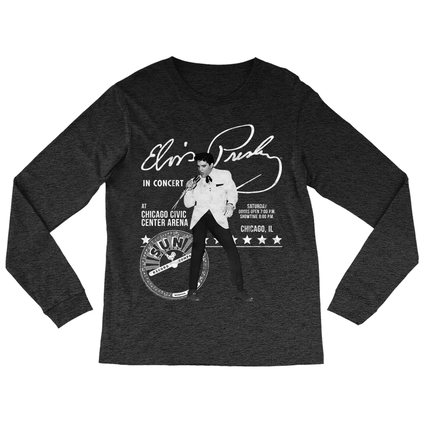 Sun Records Long Sleeve Shirt | Elvis Presley Chicago Civic Center Arena Show (Merchbar Exclusive) Sun Records Shirt